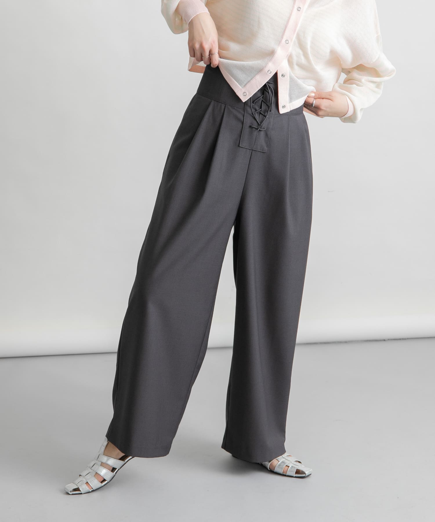 『2サイズ展開』レースアップパンツ