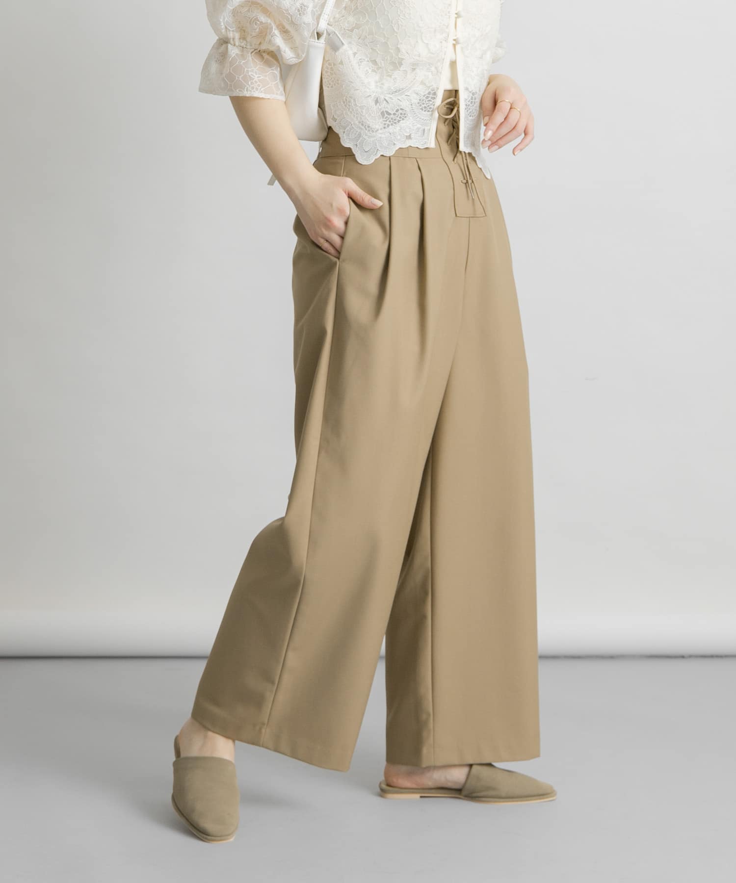 『2サイズ展開』レースアップパンツ