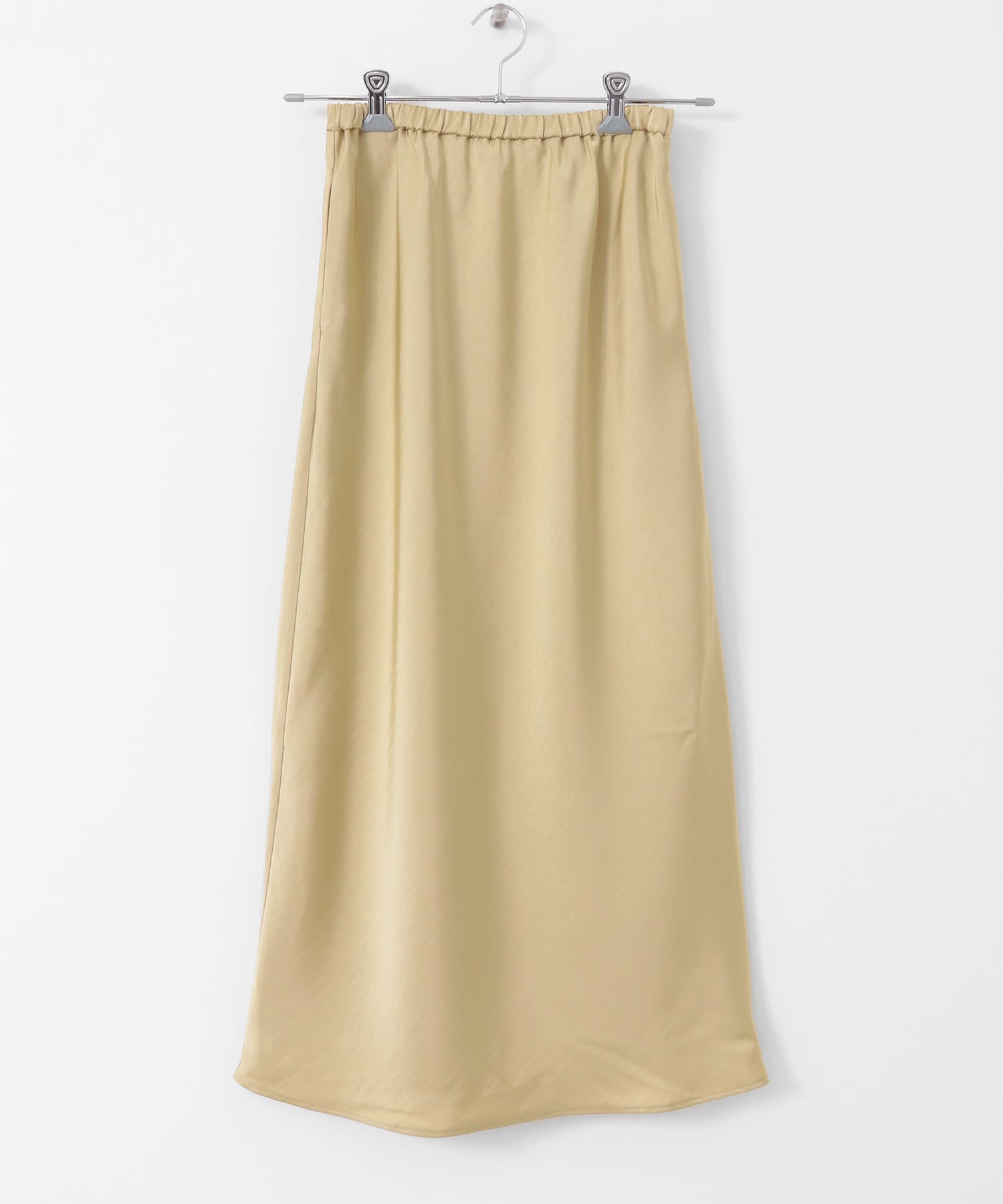 サテンナロースカート BEIGE one