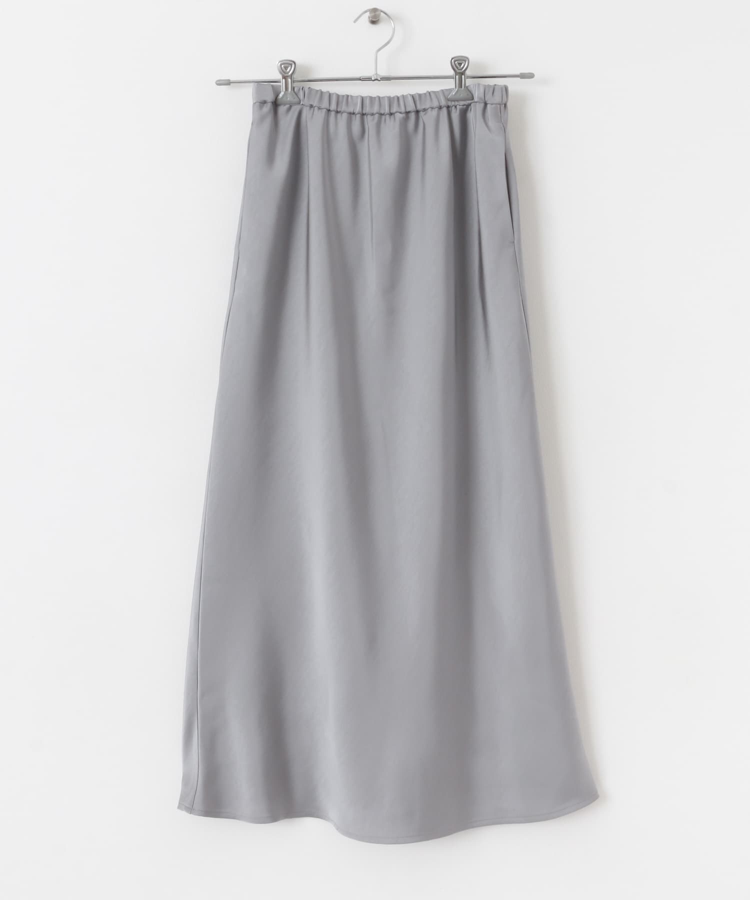サテンナロースカート SILVER GRY one