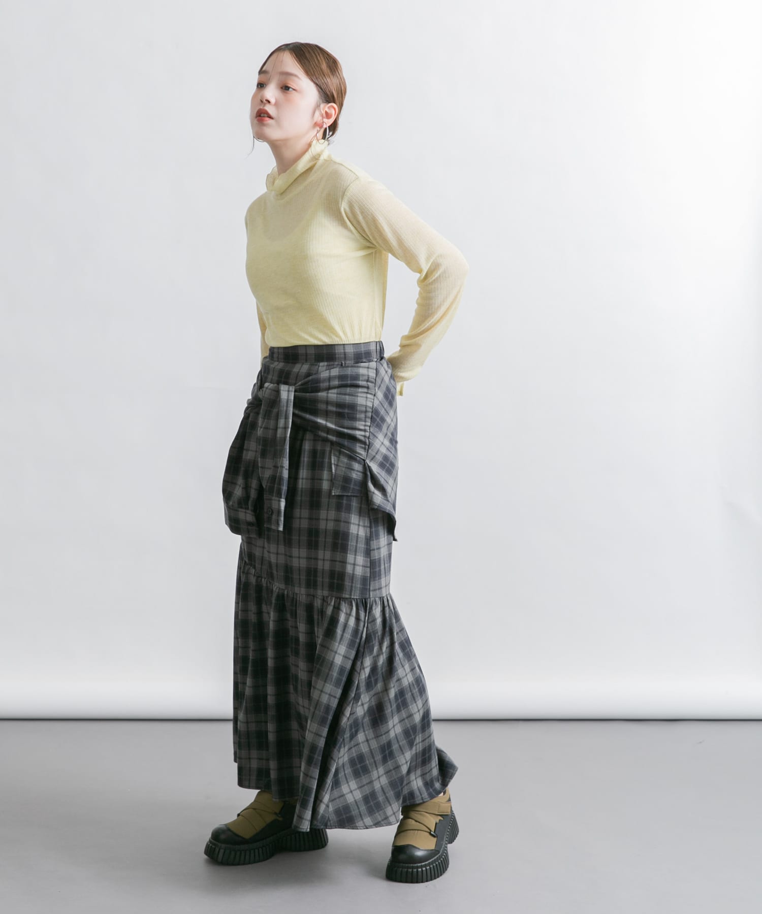 のぼり旗　スカート　ベスト　yaryar メッシュハギティアードスカート（ロング・マキシ丈スカート
