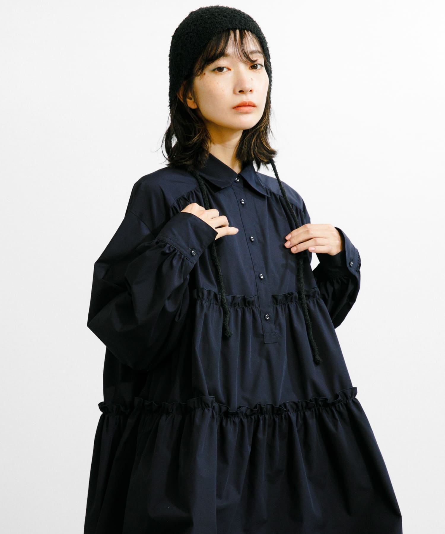 ティアードバルーンミニワンピース