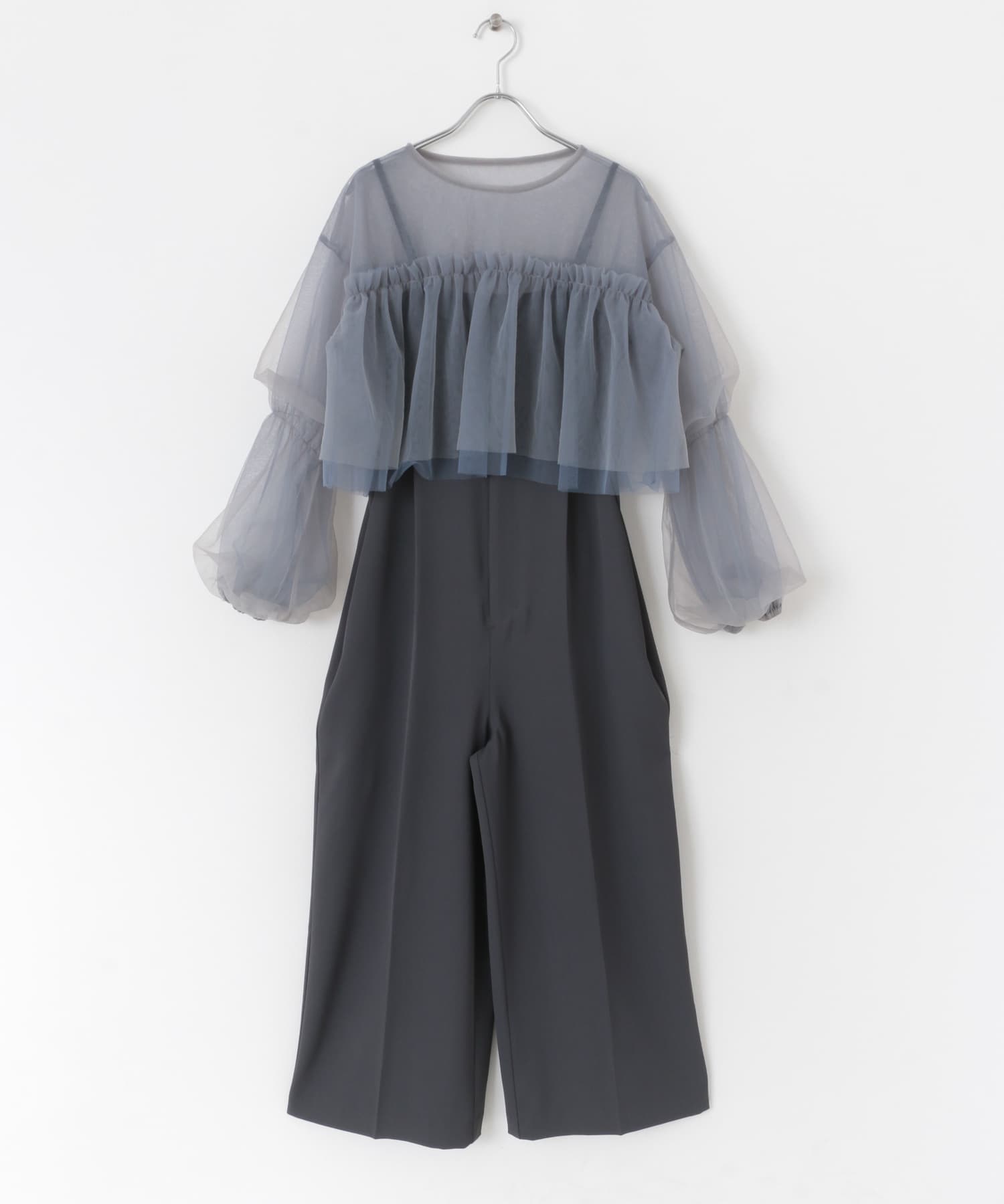 チュールブラウスSETベアサロペット(36 CHARCOAL): ボトム