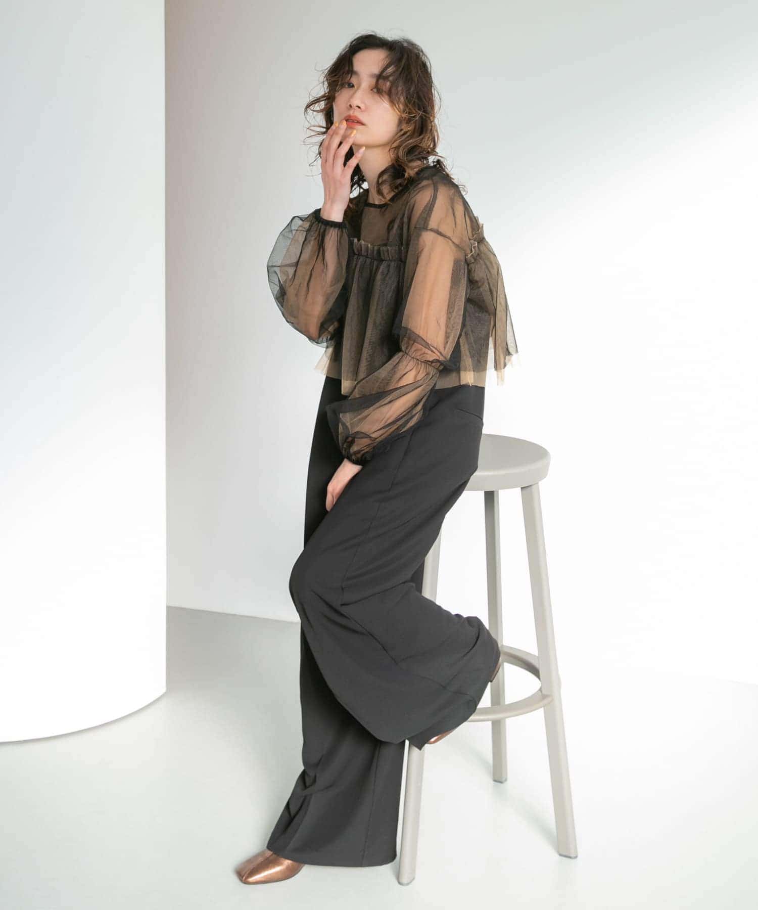 チュールブラウスSETベアサロペット KBF｜チュールブラウスSETベアサロペット | Rakuten Fashion