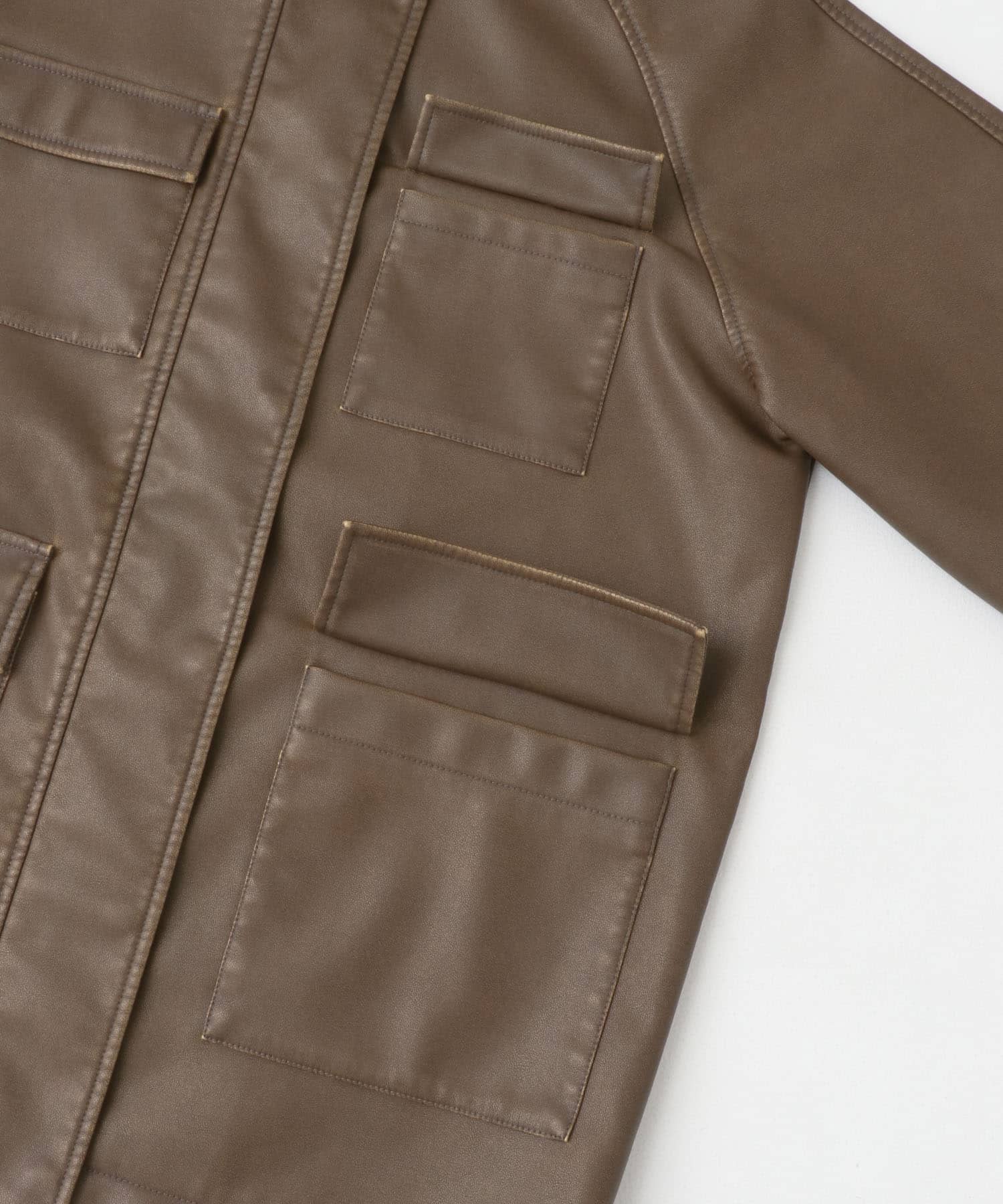 ウォッシュドサファリジャケット BROWN one