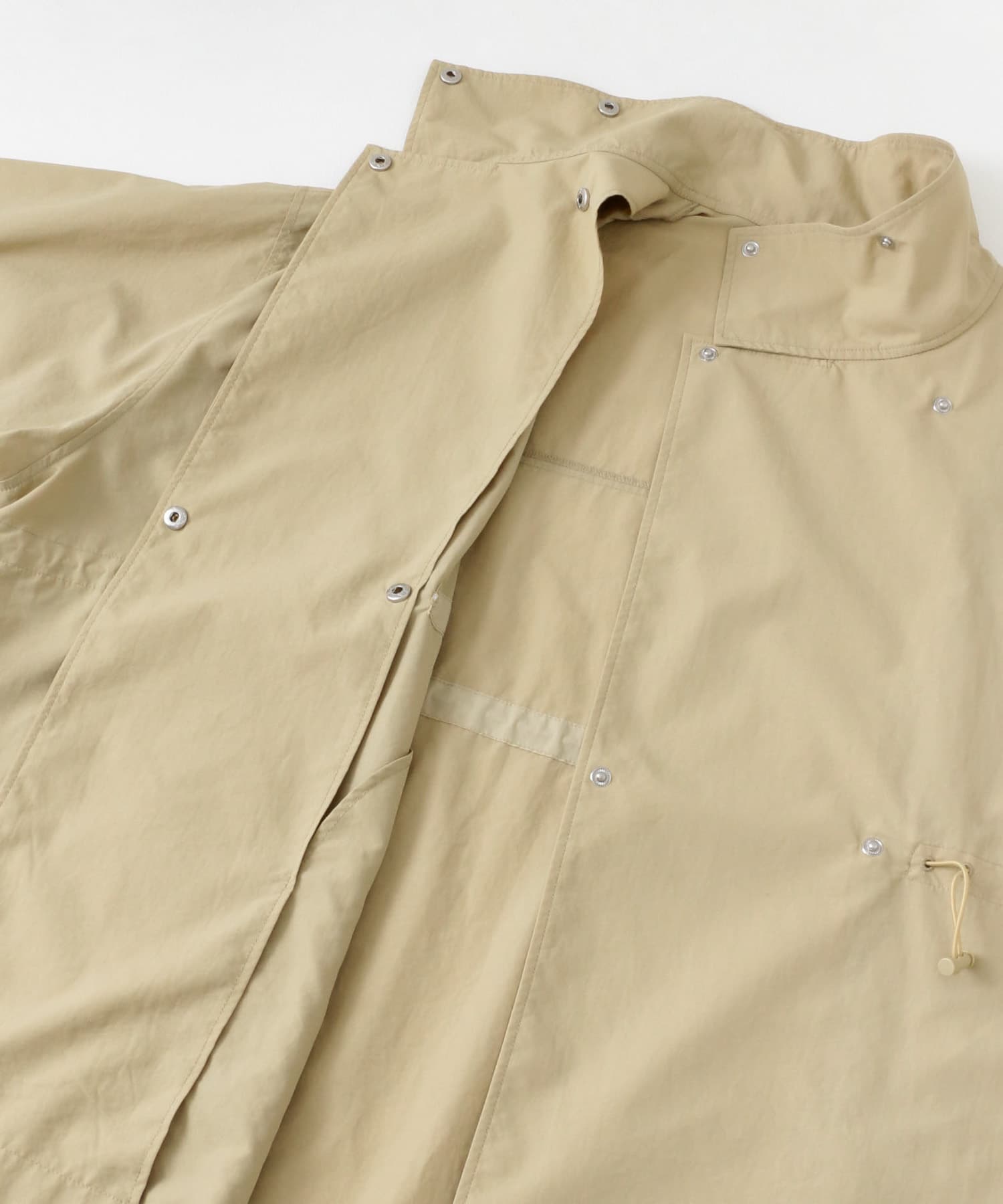スタンドカラーBIGナイロンジャケット BEIGE one