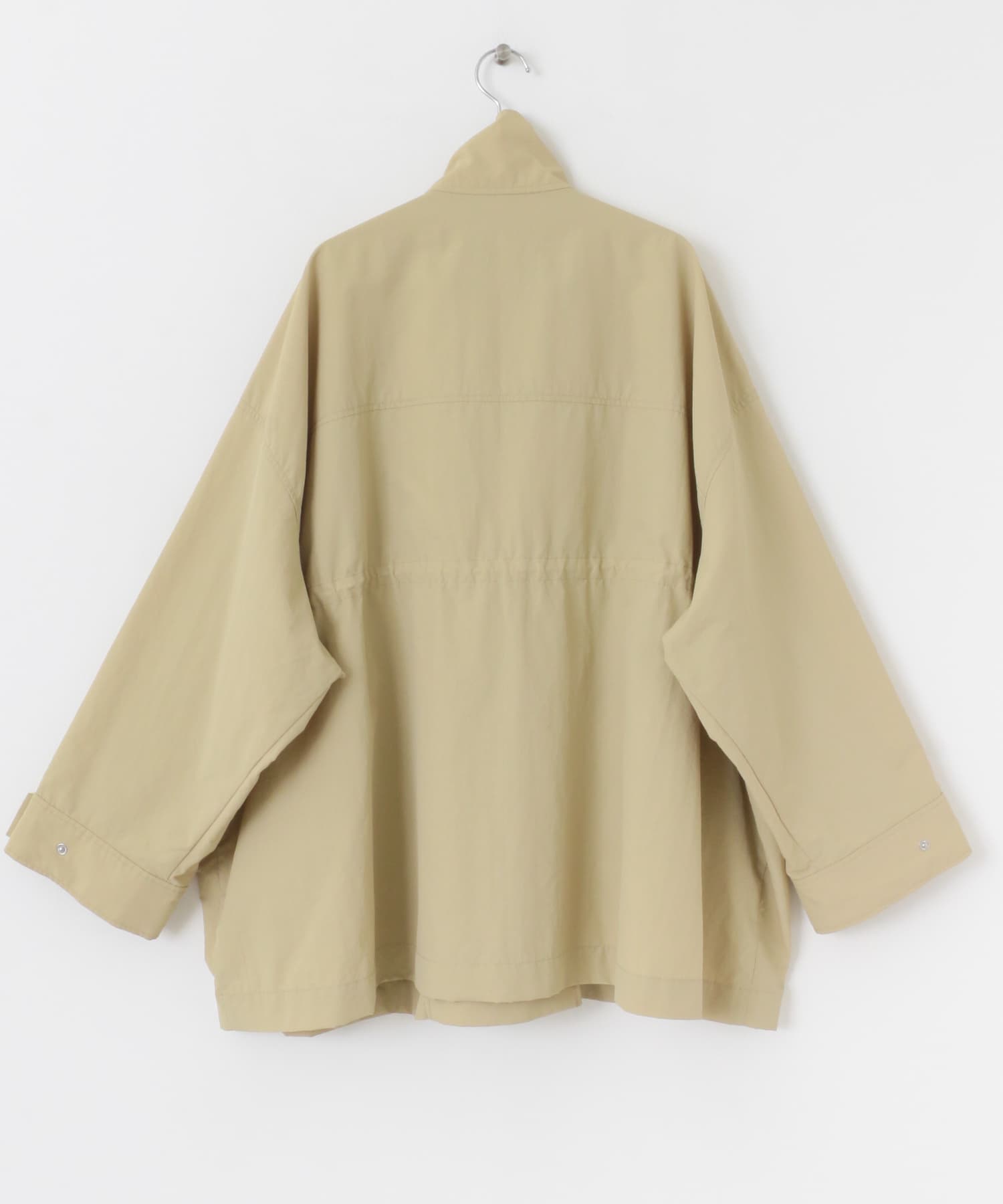 スタンドカラーBIGナイロンジャケット BEIGE one