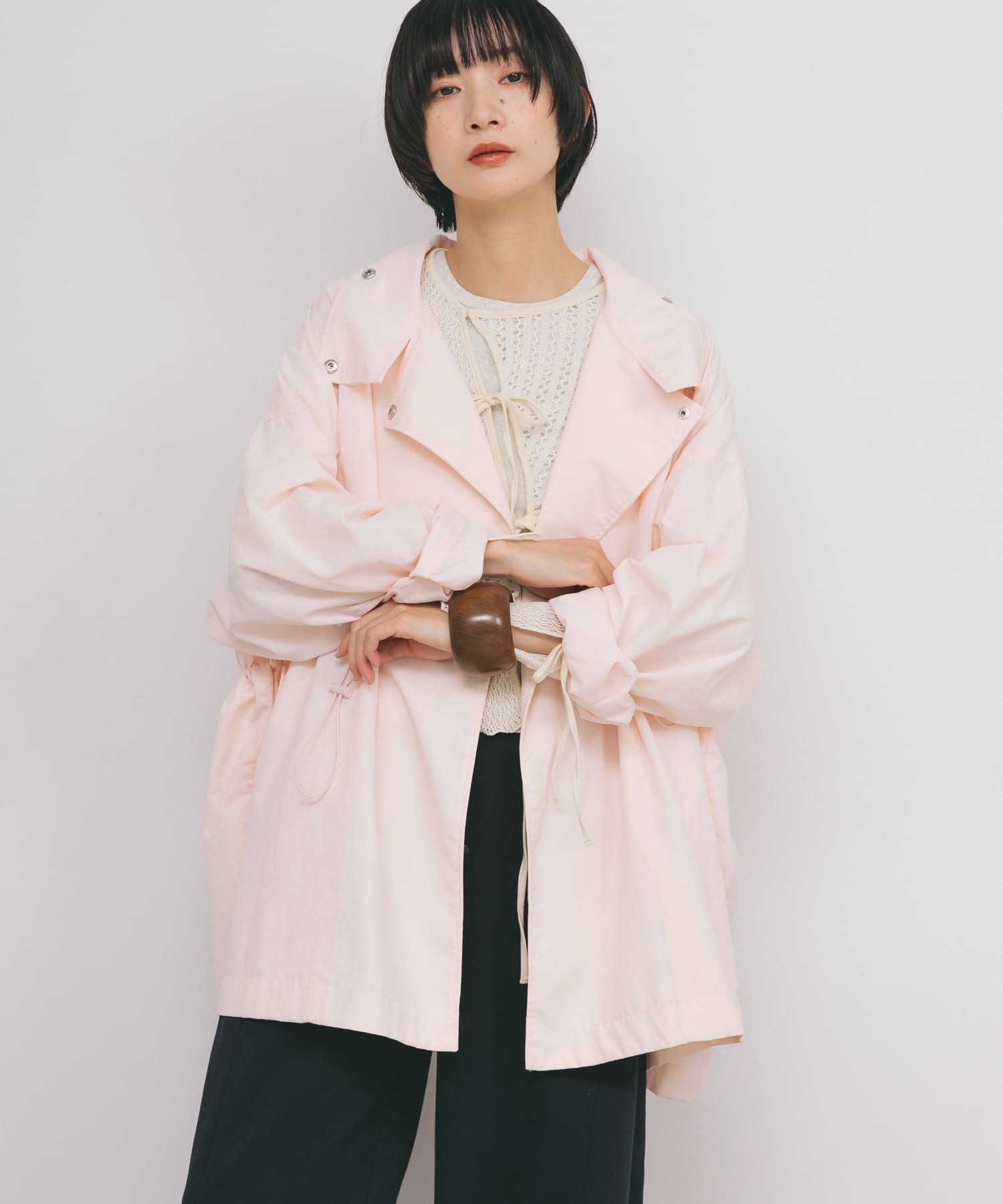 スタンドカラーBIGナイロンジャケット