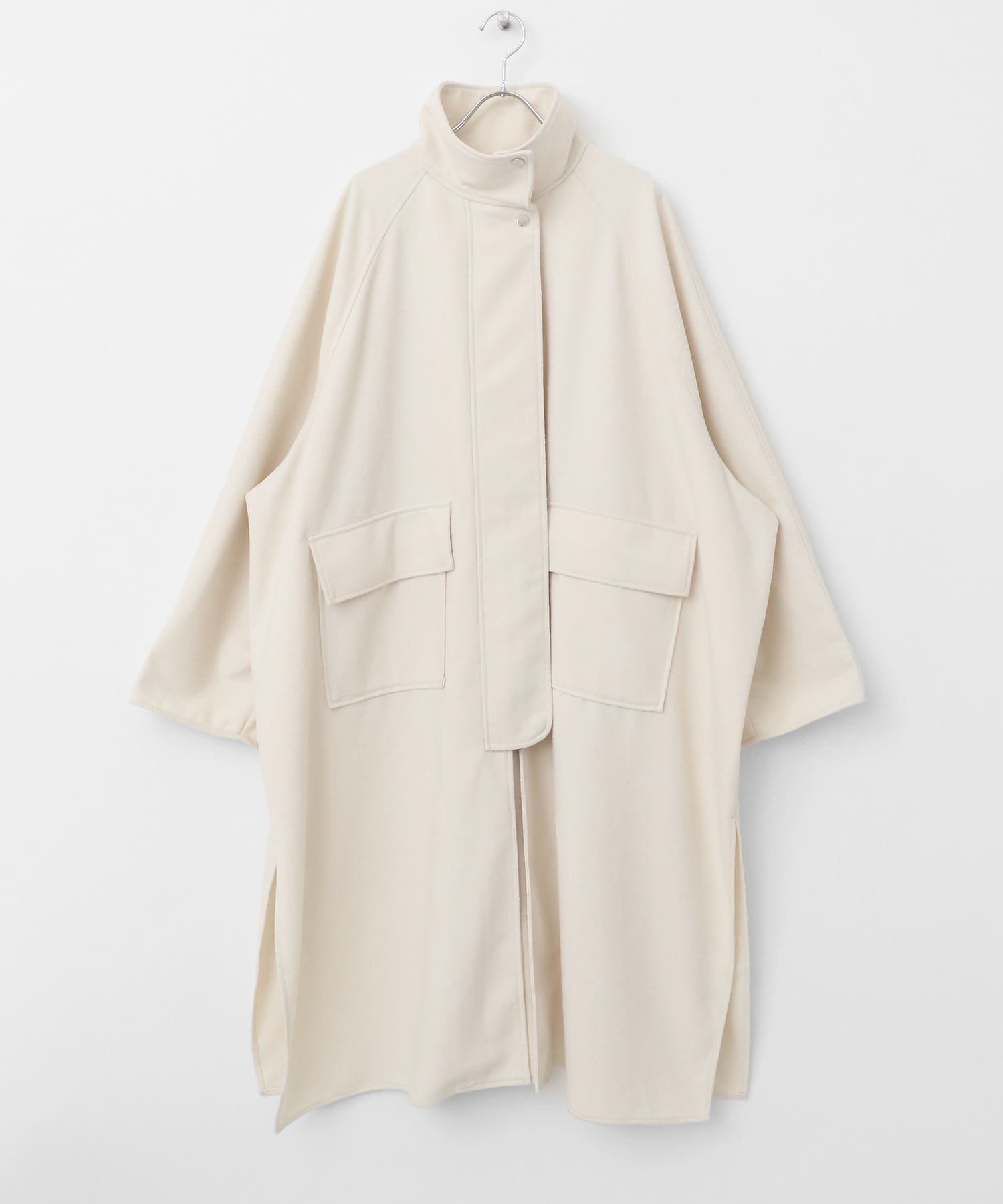 スタンドカラーブークレコート IVORY one
