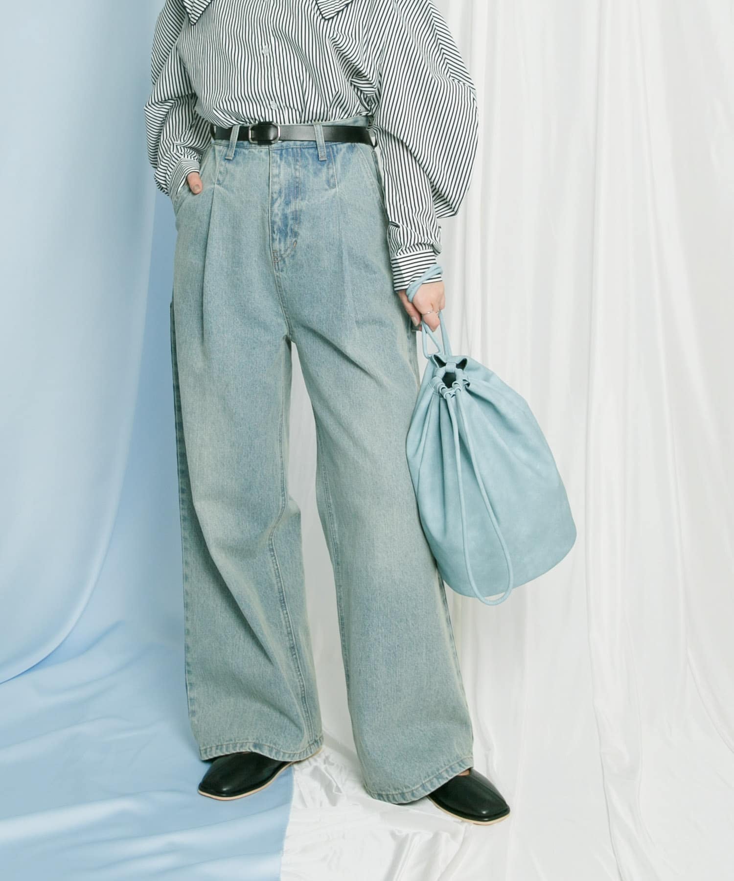 ワンショルダーボンサック L.BLUE one
