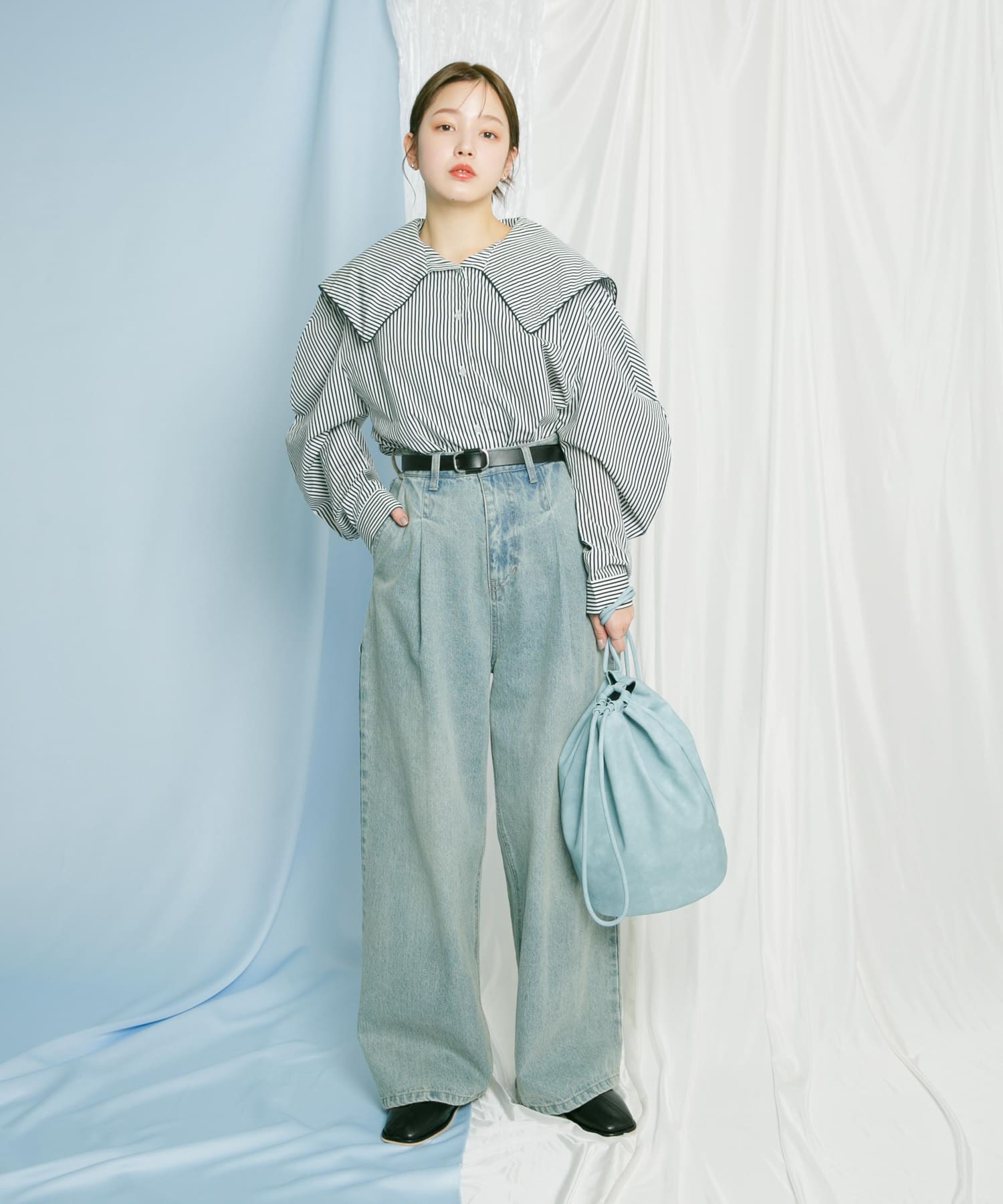 ワンショルダーボンサック L.BLUE one