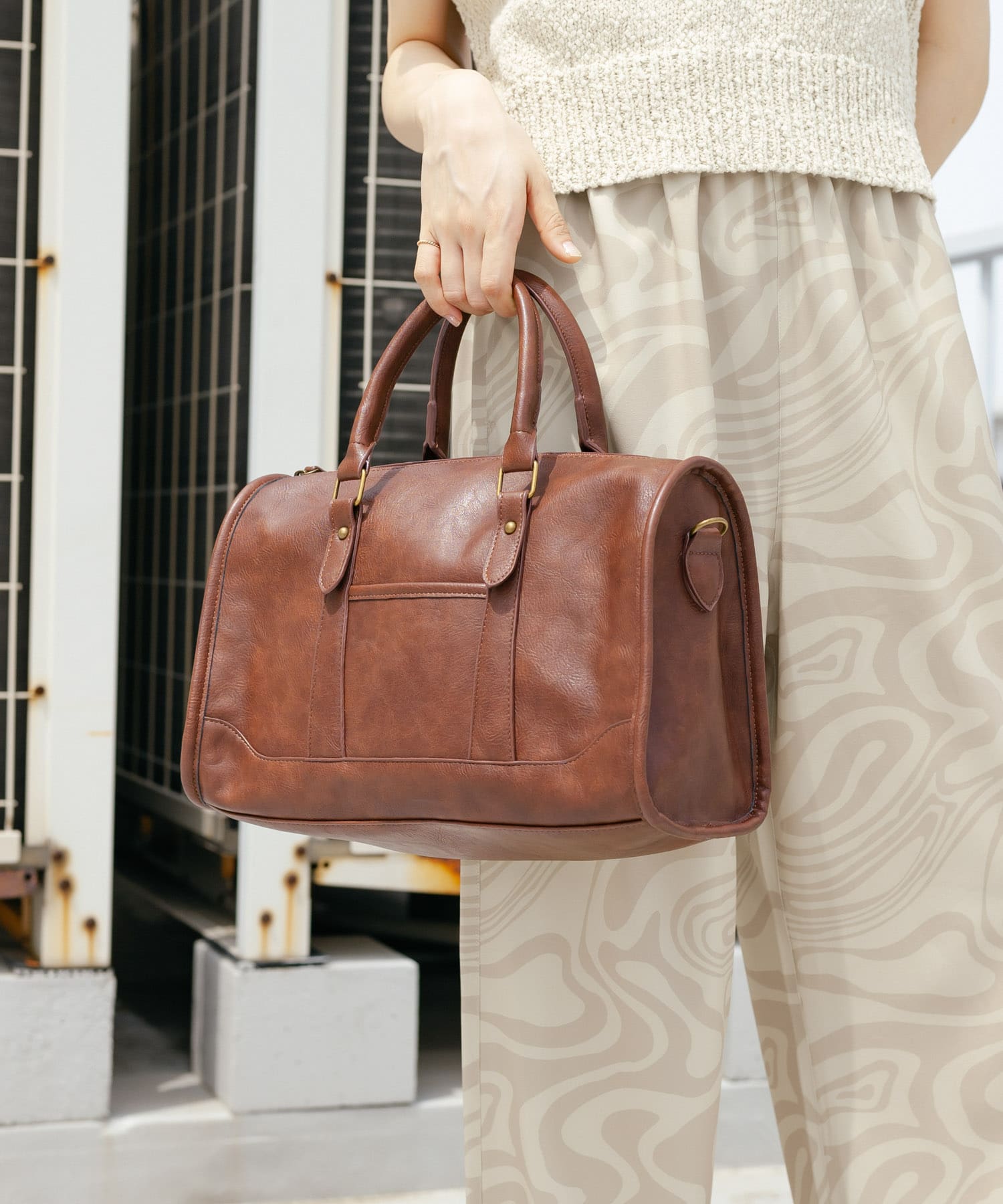 ヴィンテージライクボストンBAG BROWN one
