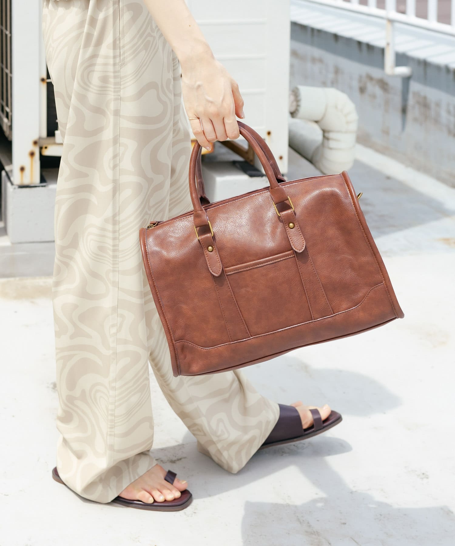 ヴィンテージライクボストンBAG BROWN one