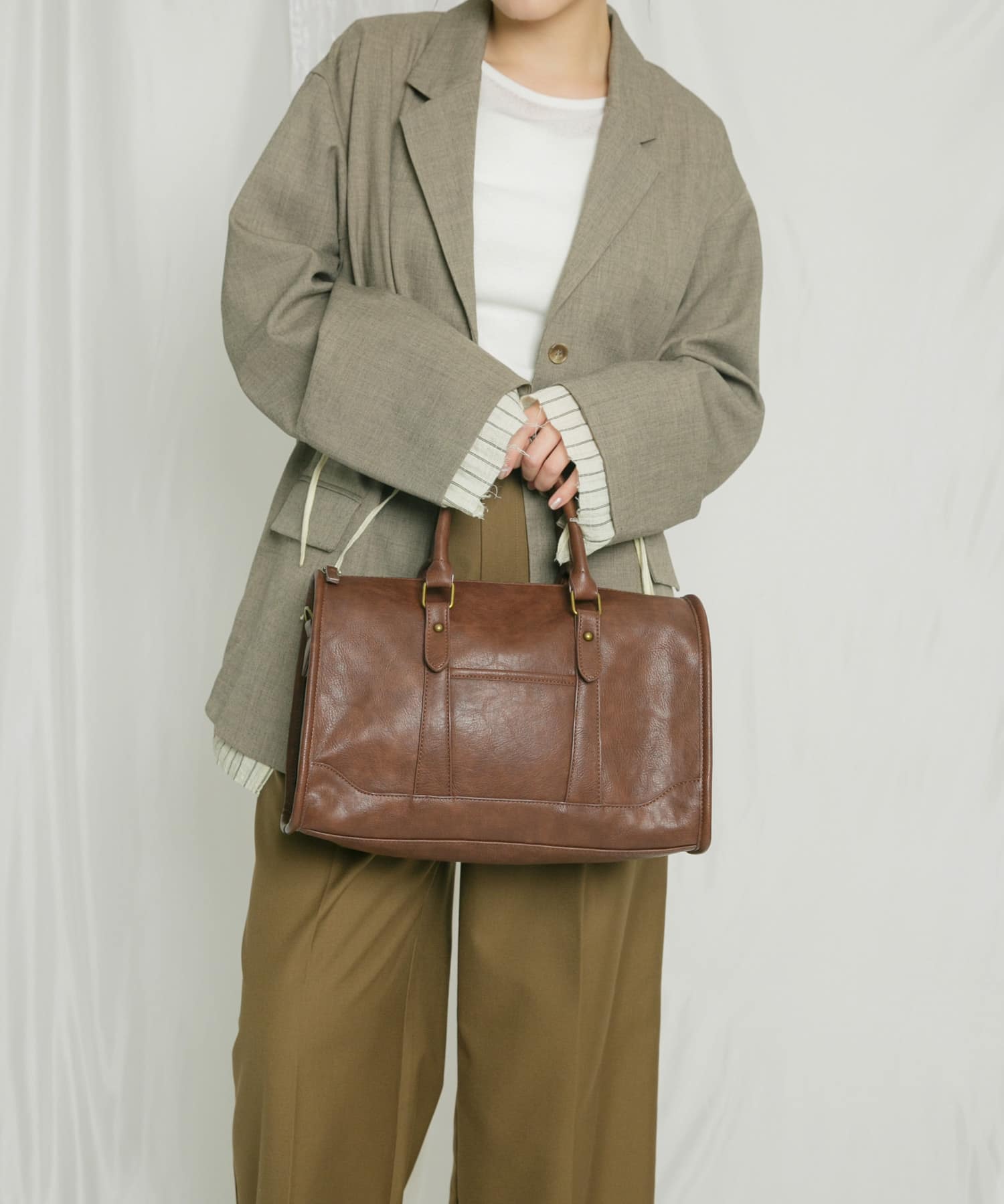 ヴィンテージライクボストンBAG BROWN one
