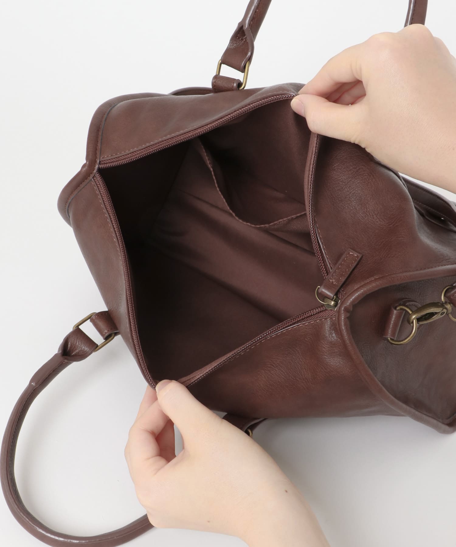 ヴィンテージライクボストンBAG BROWN one