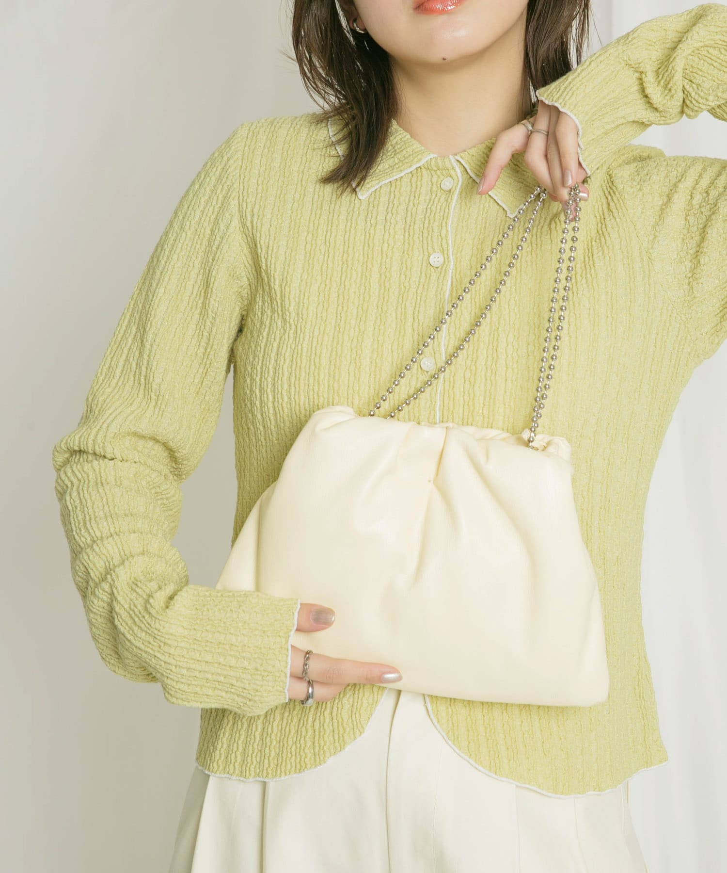 ボールチェーンギャザーBAG YELLOW one