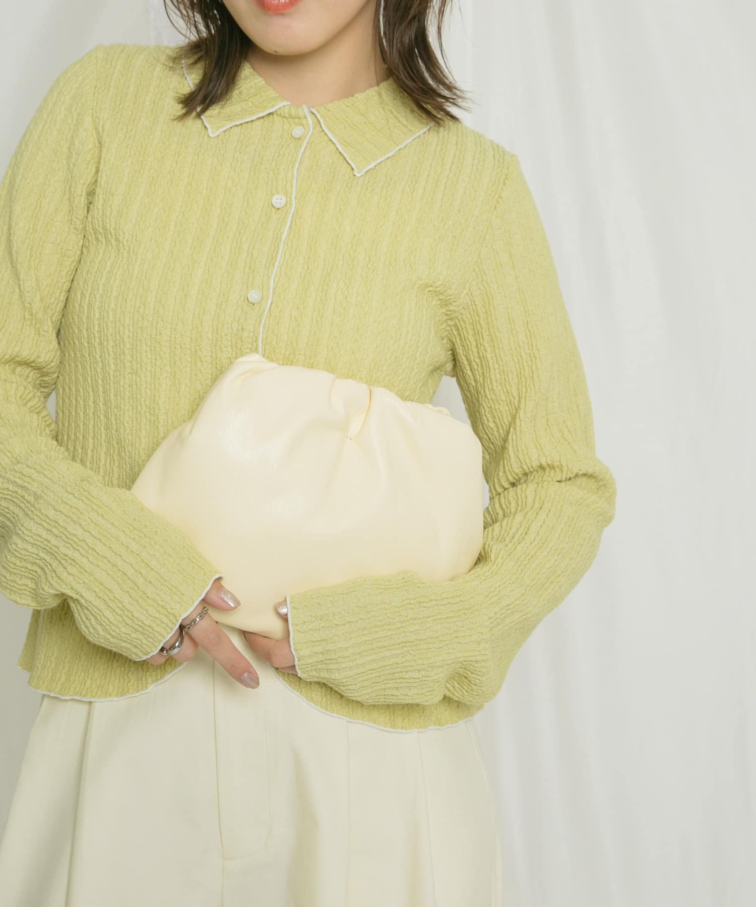 ボールチェーンギャザーBAG YELLOW one
