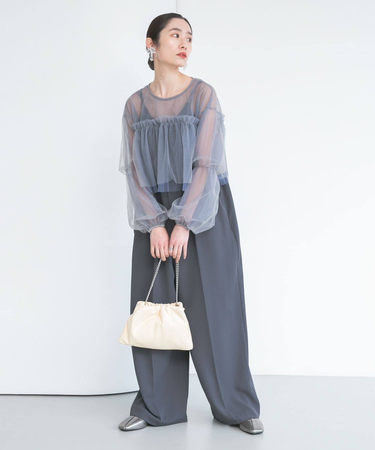 ボールチェーンギャザーBAG YELLOW one