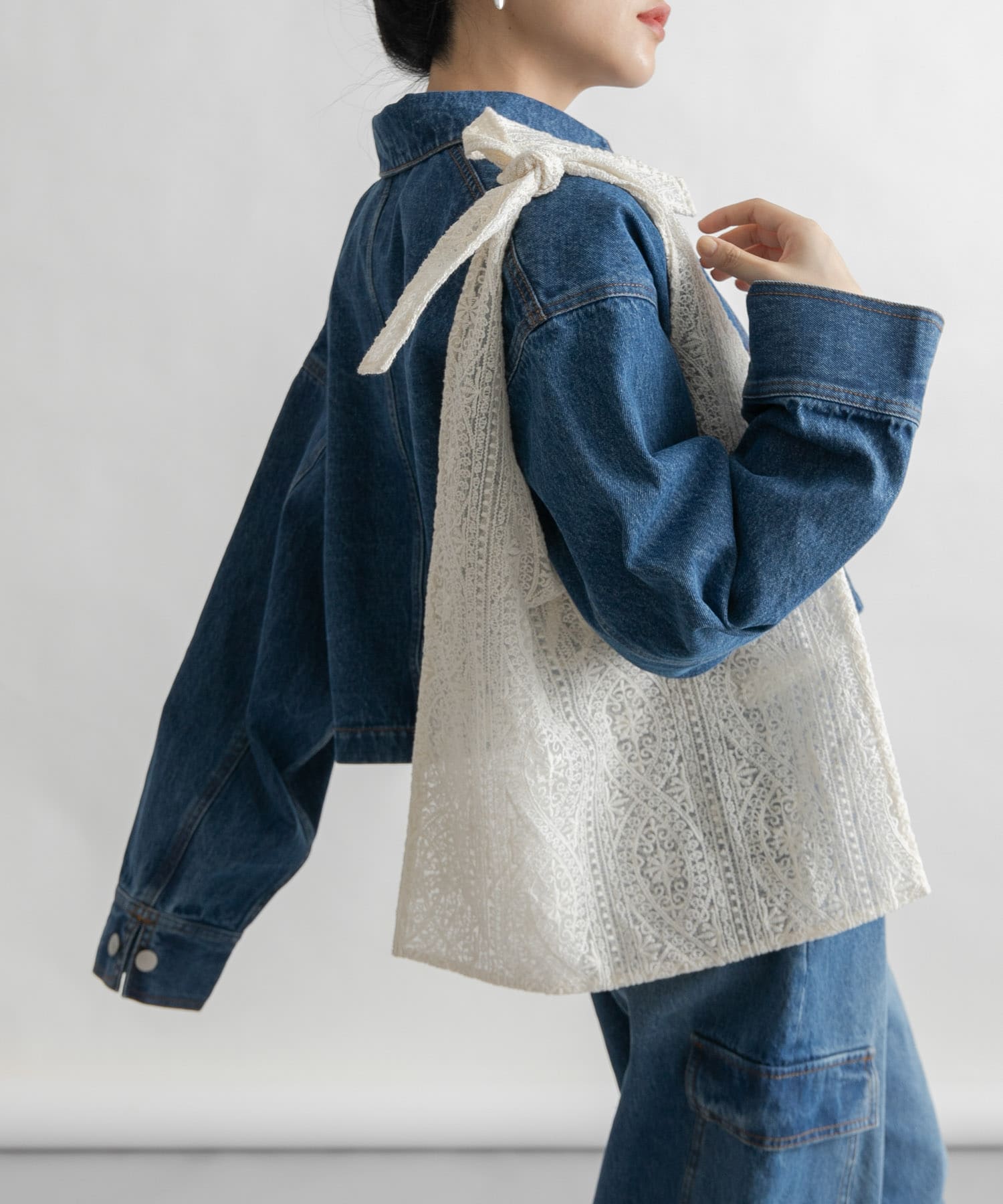 シアーエンブロイダリーBAG IVORY one