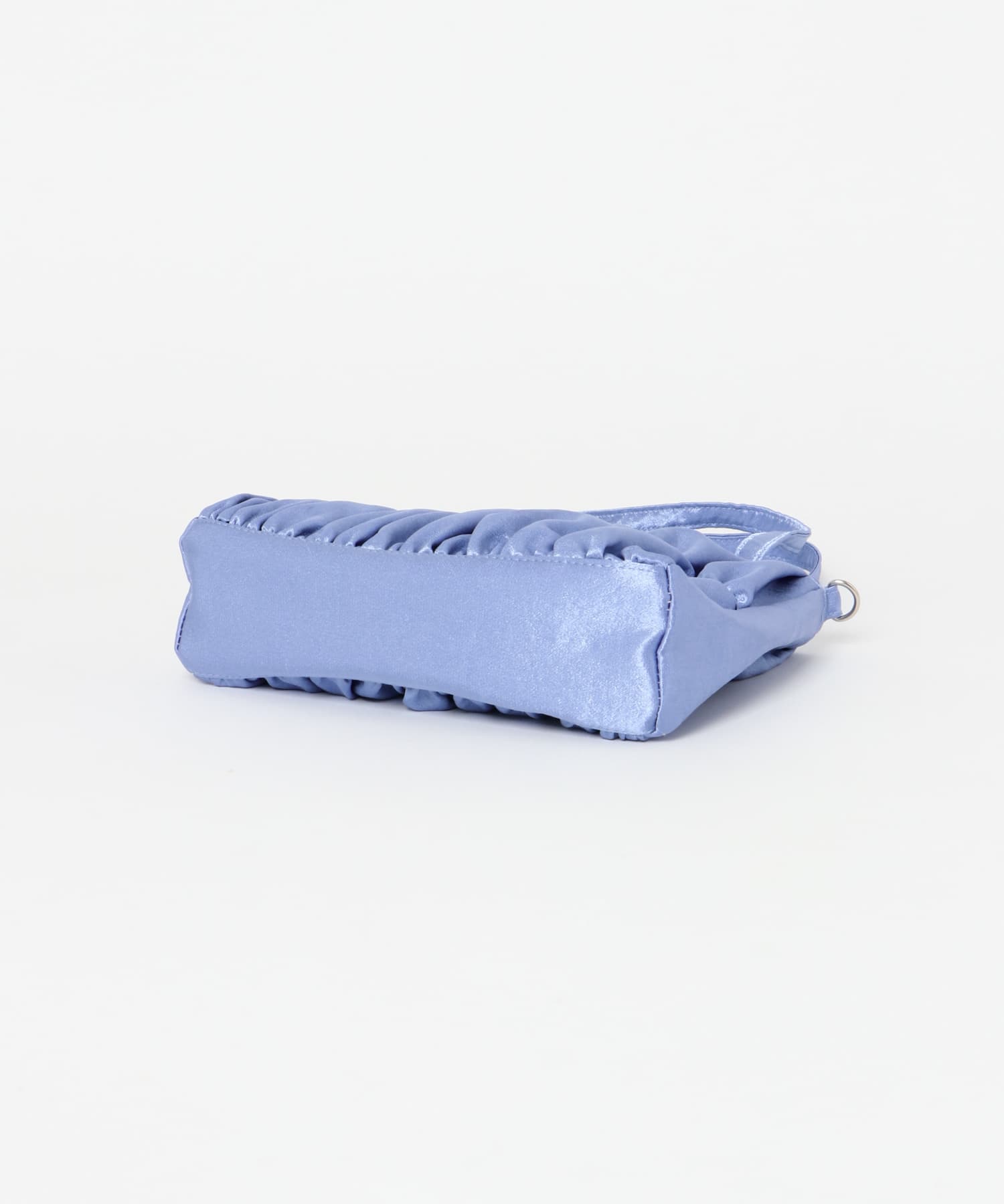 サテンギャザーハンドBAG BLUE one