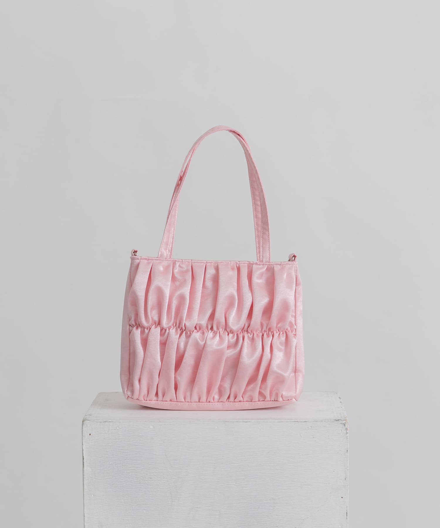 サテンギャザーハンドBAG PINK one