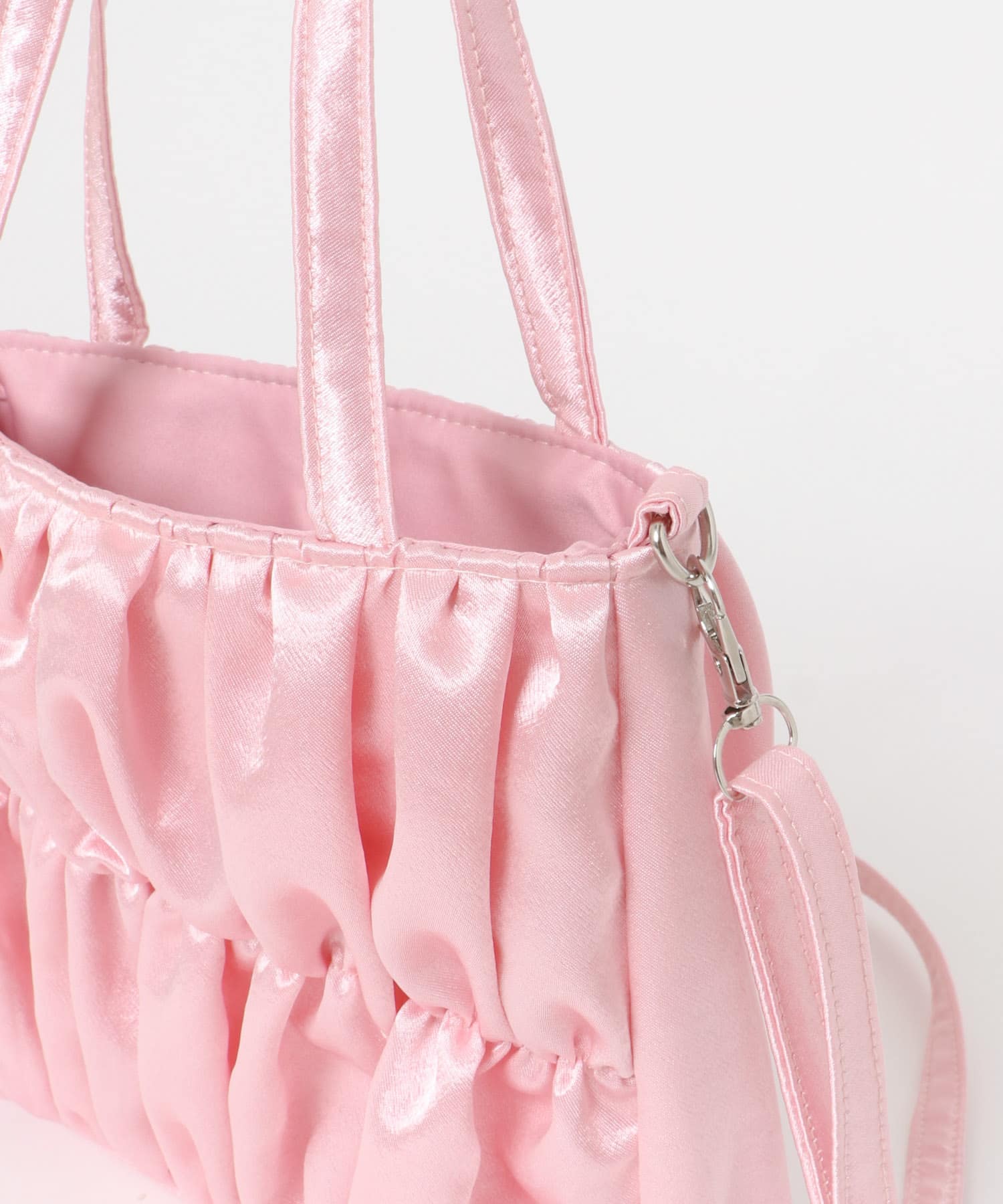 サテンギャザーハンドBAG PINK one