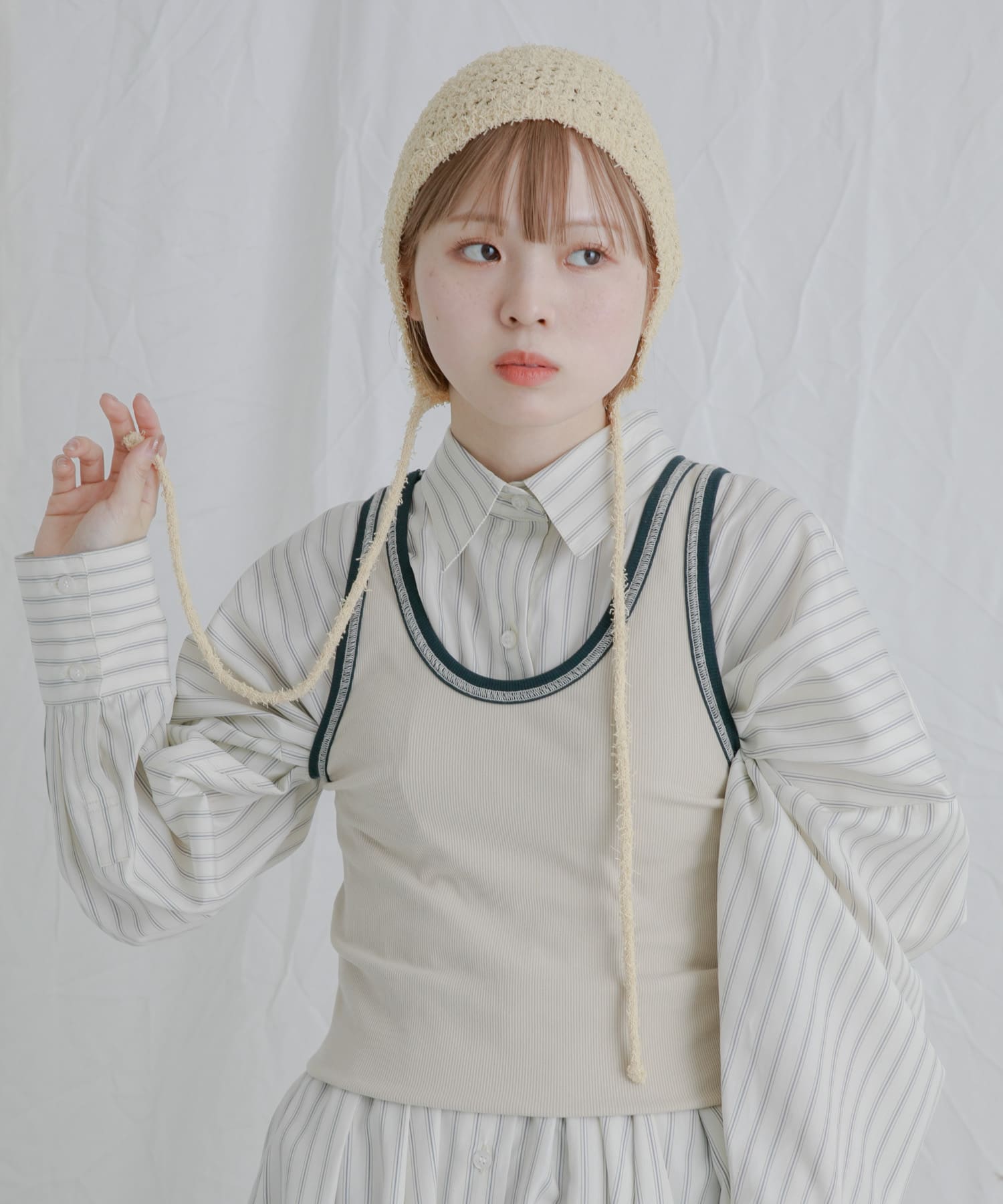 スプリングニットボンネット BEIGE one