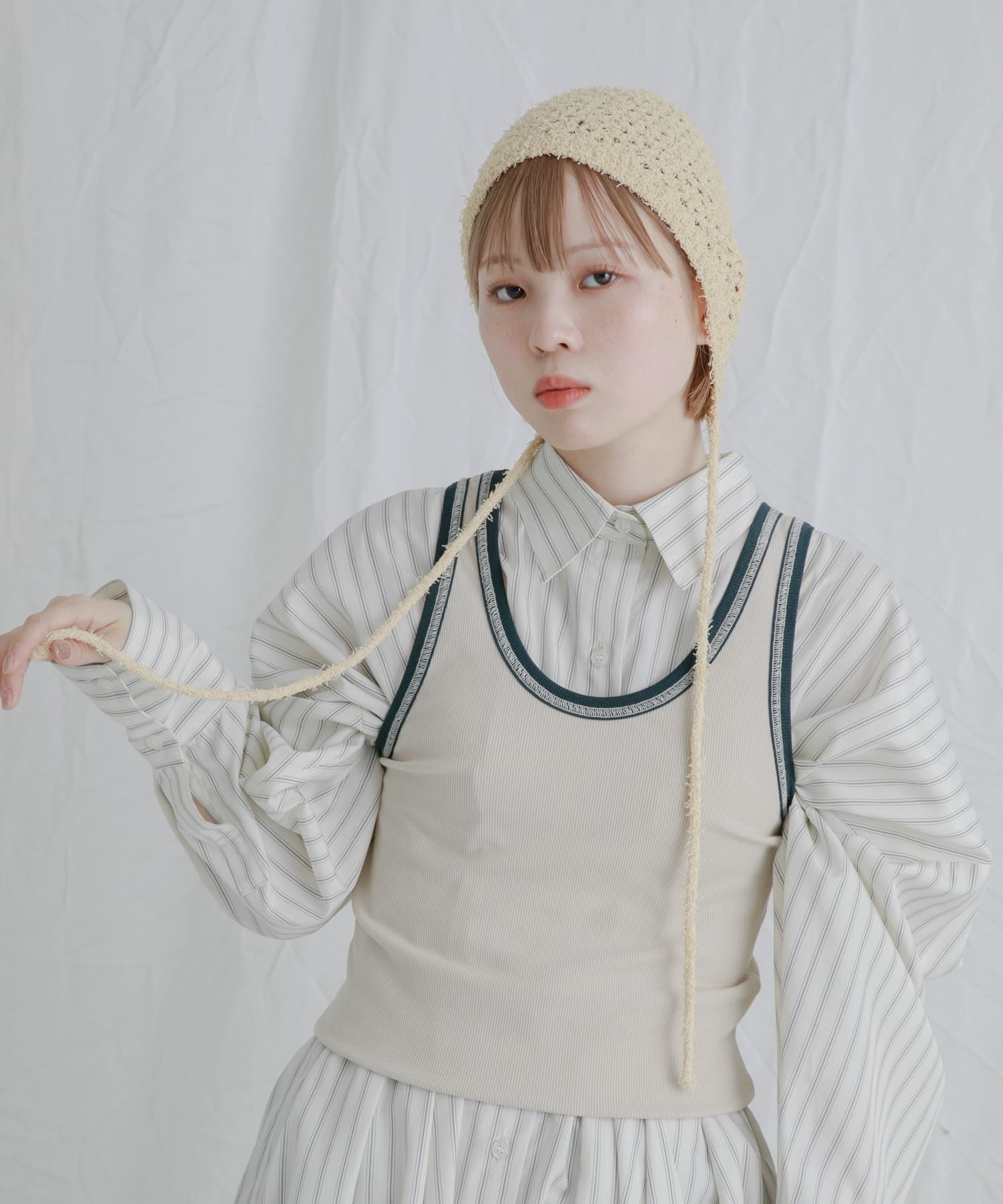 スプリングニットボンネット BEIGE one