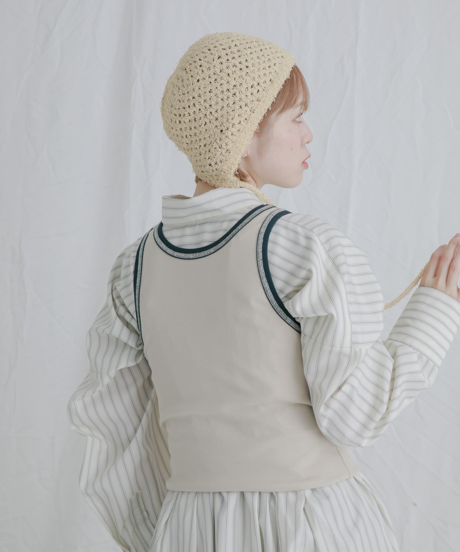 スプリングニットボンネット BEIGE one