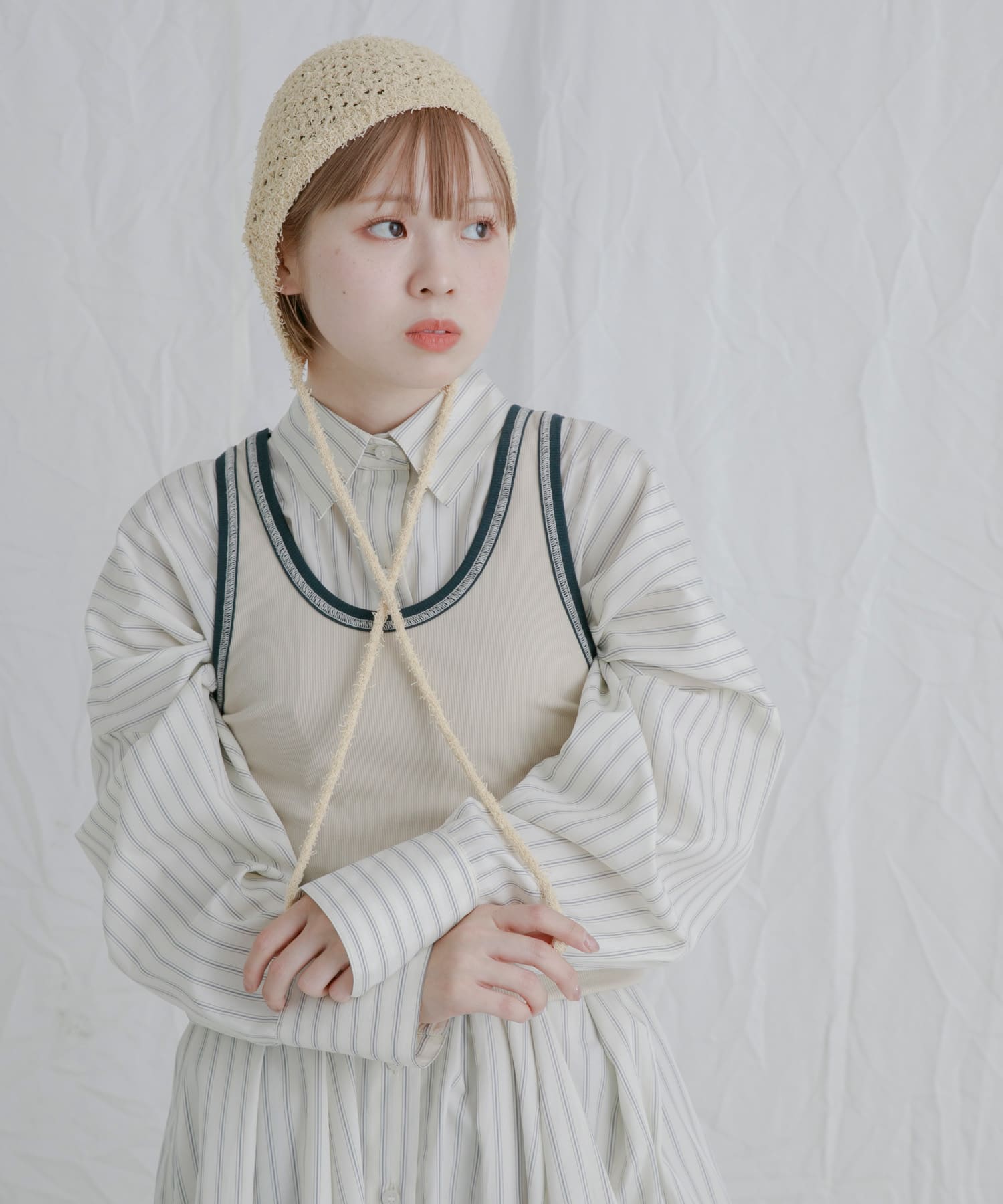 スプリングニットボンネット BEIGE one