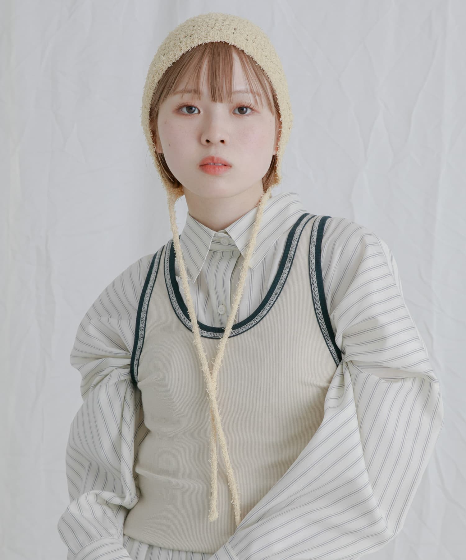スプリングニットボンネット BEIGE one