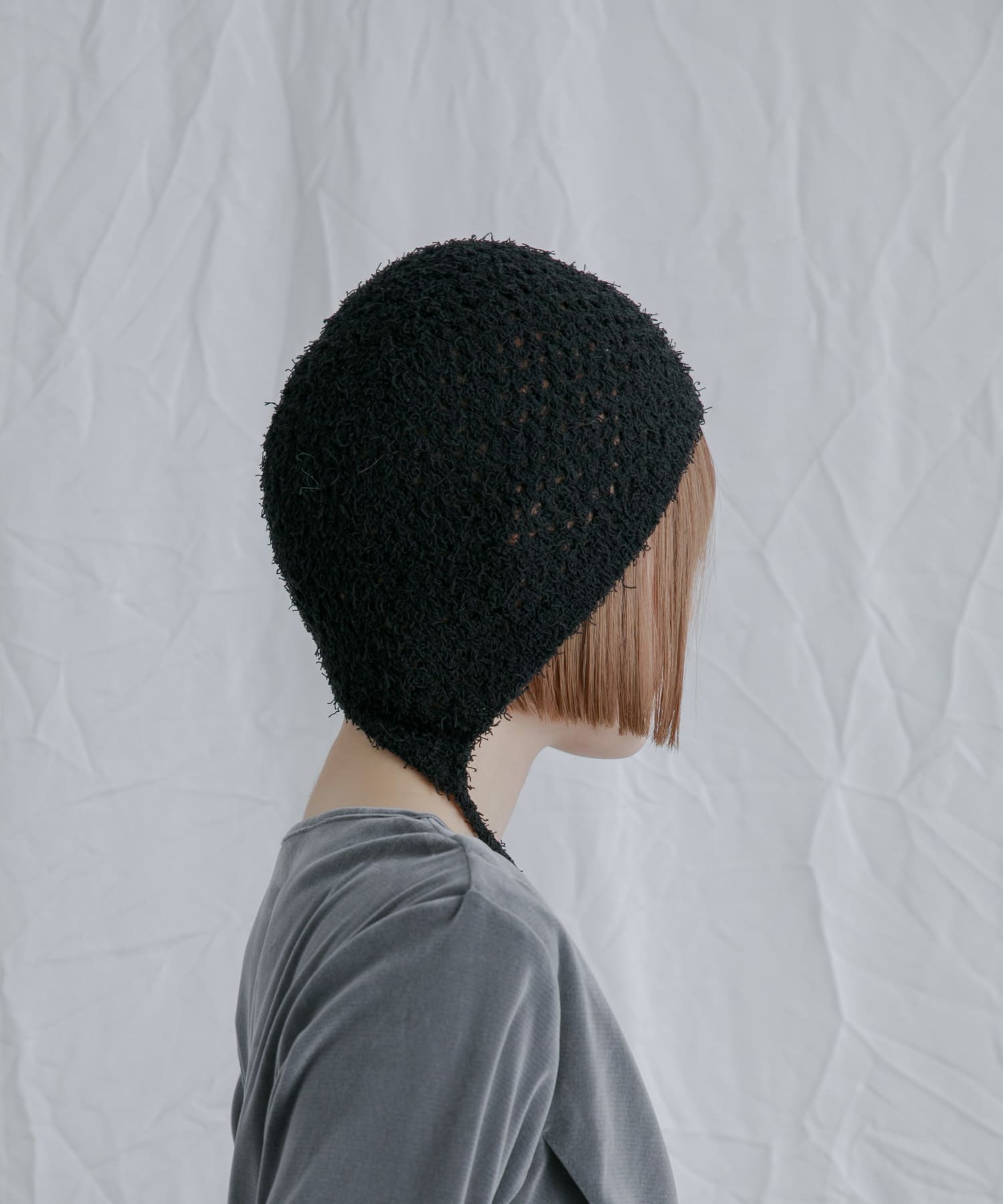 スプリングニットボンネット BLACK one