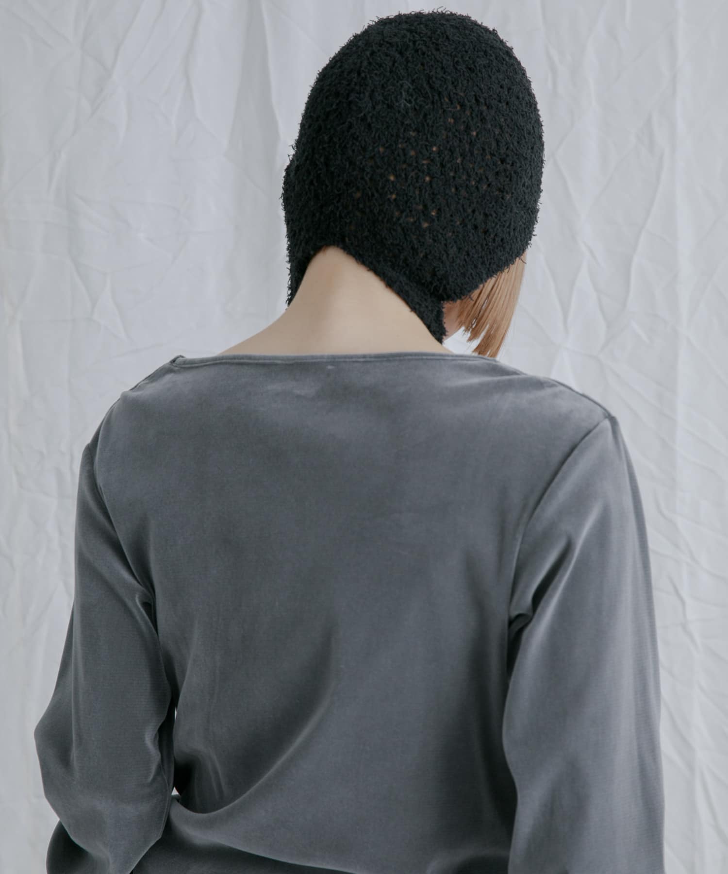 スプリングニットボンネット BLACK one