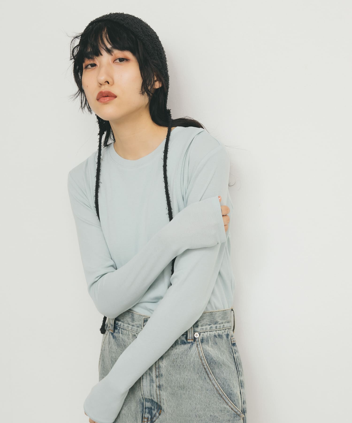 スプリングニットボンネット BLACK one