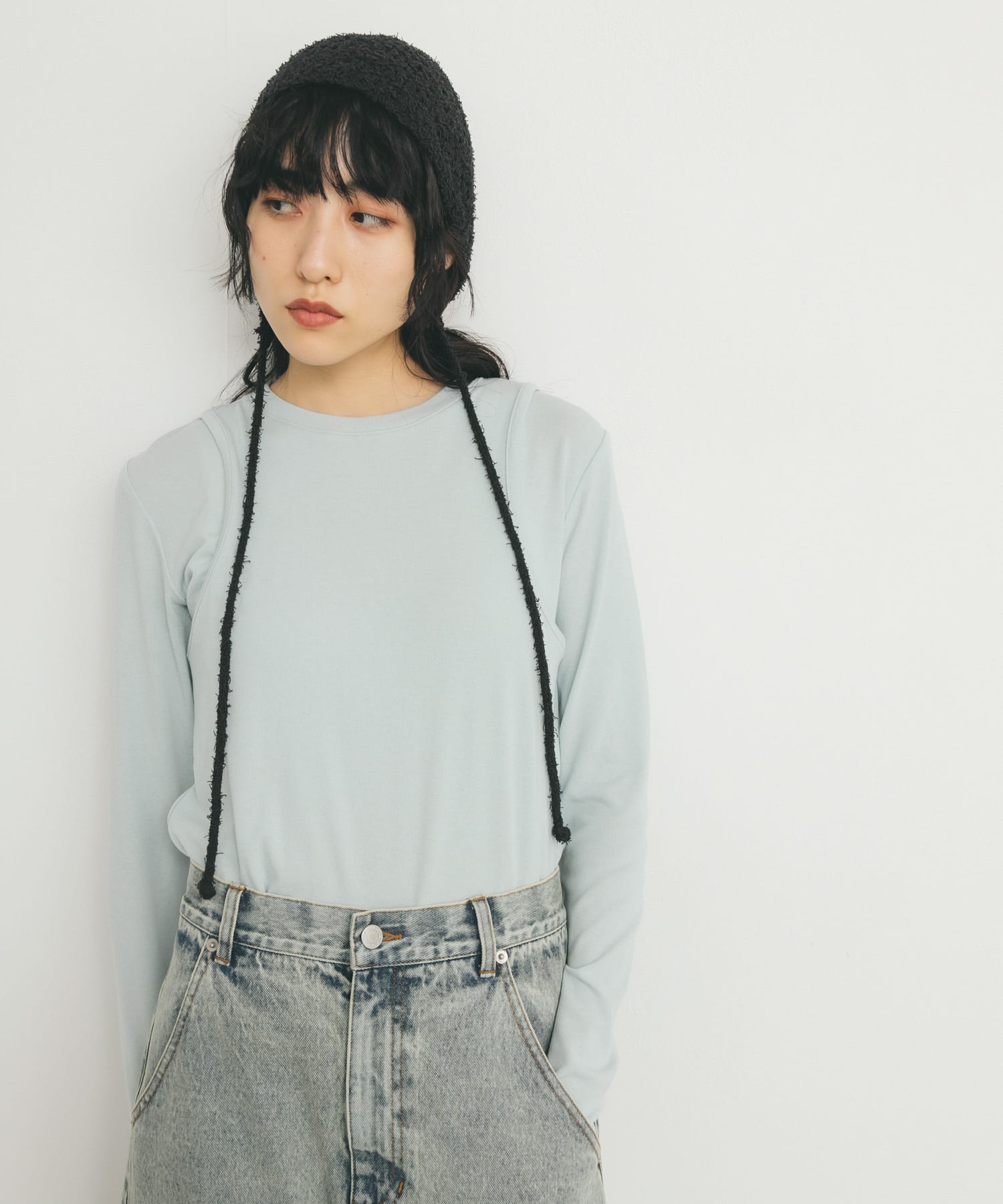 スプリングニットボンネット BLACK one