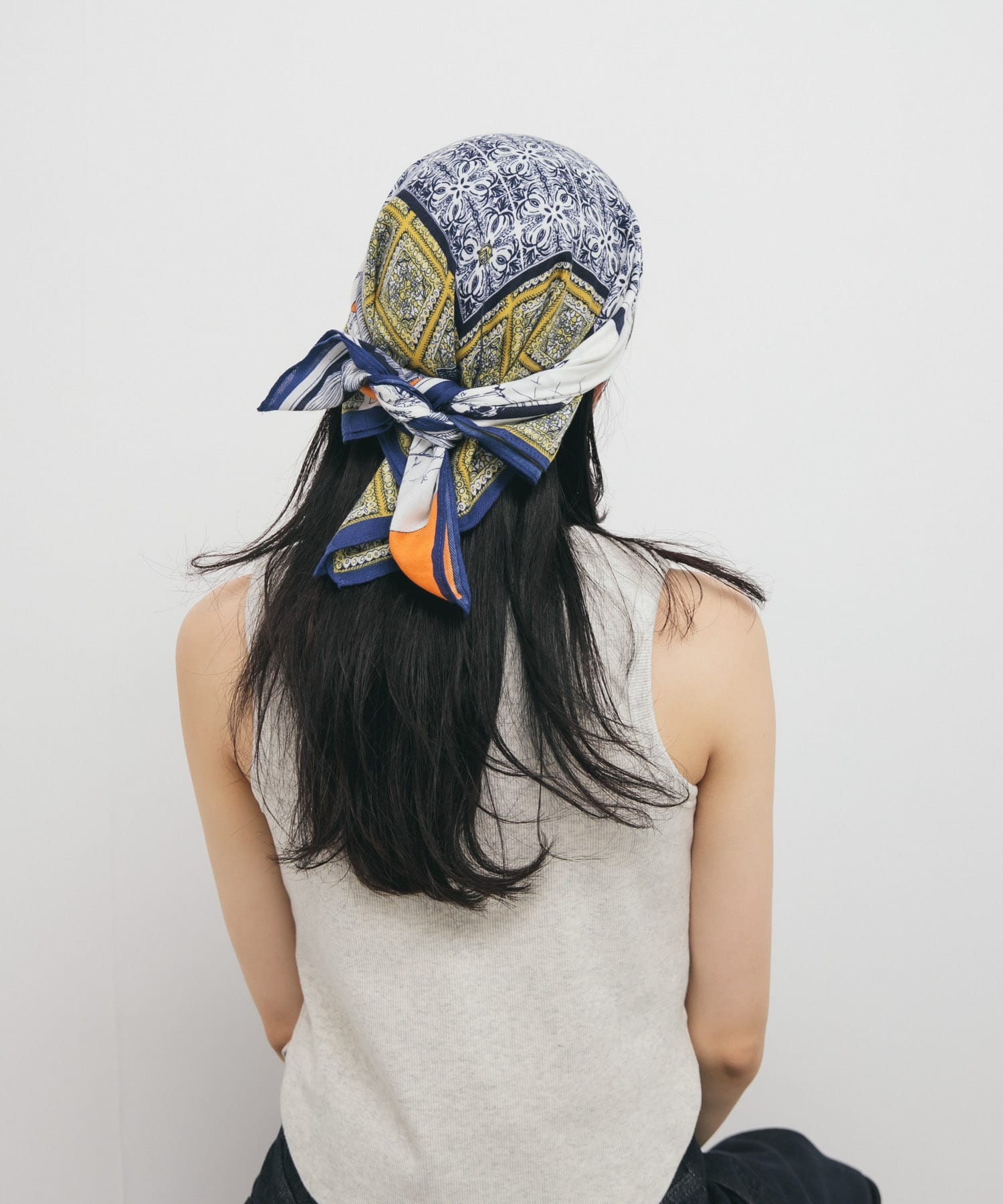 フラワープリントビッグスカーフ