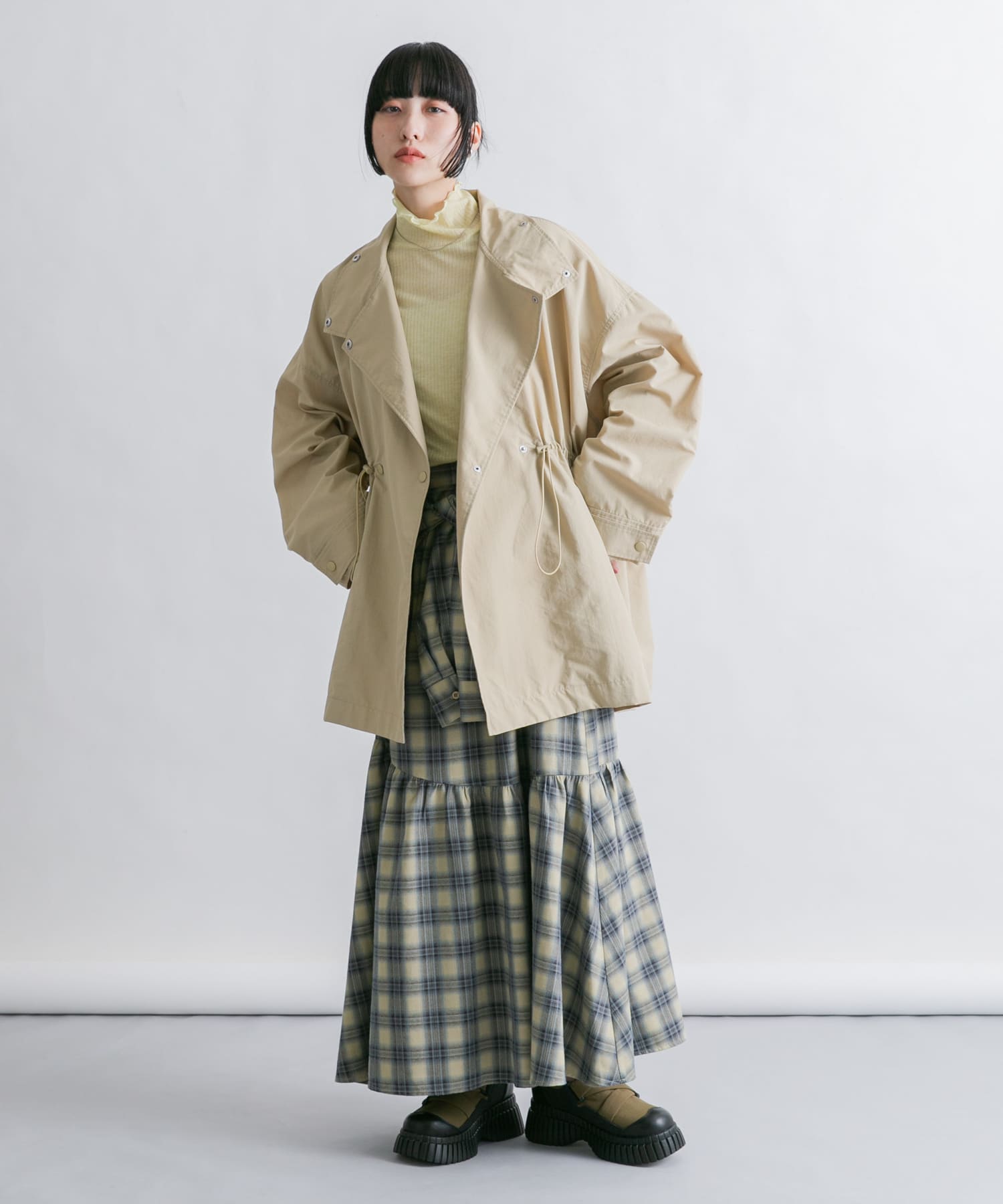 チャンキーソールパファースニーカー KHAKI 37