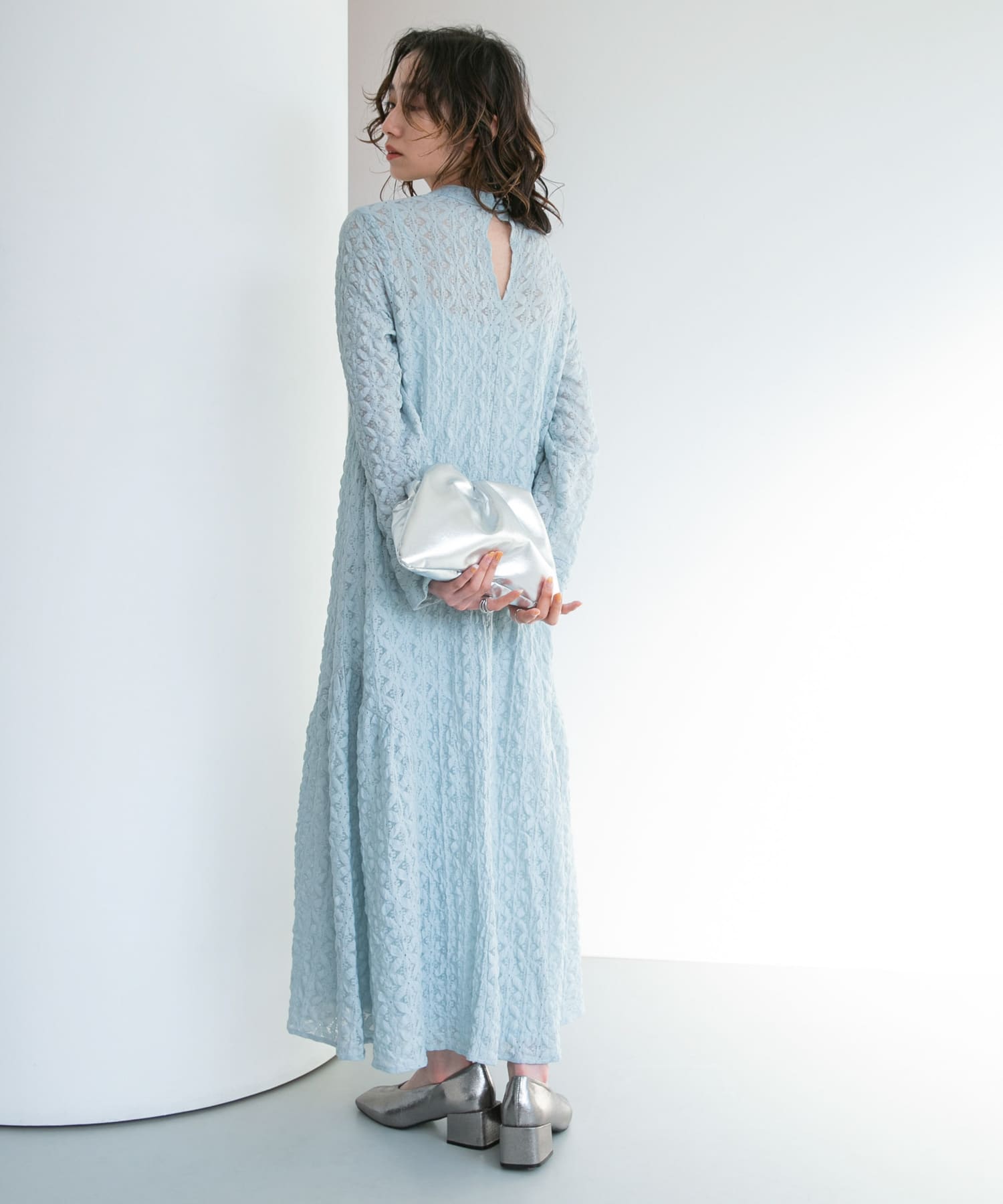 スクエアヒールメタリックパンプス GUNMETAL 37