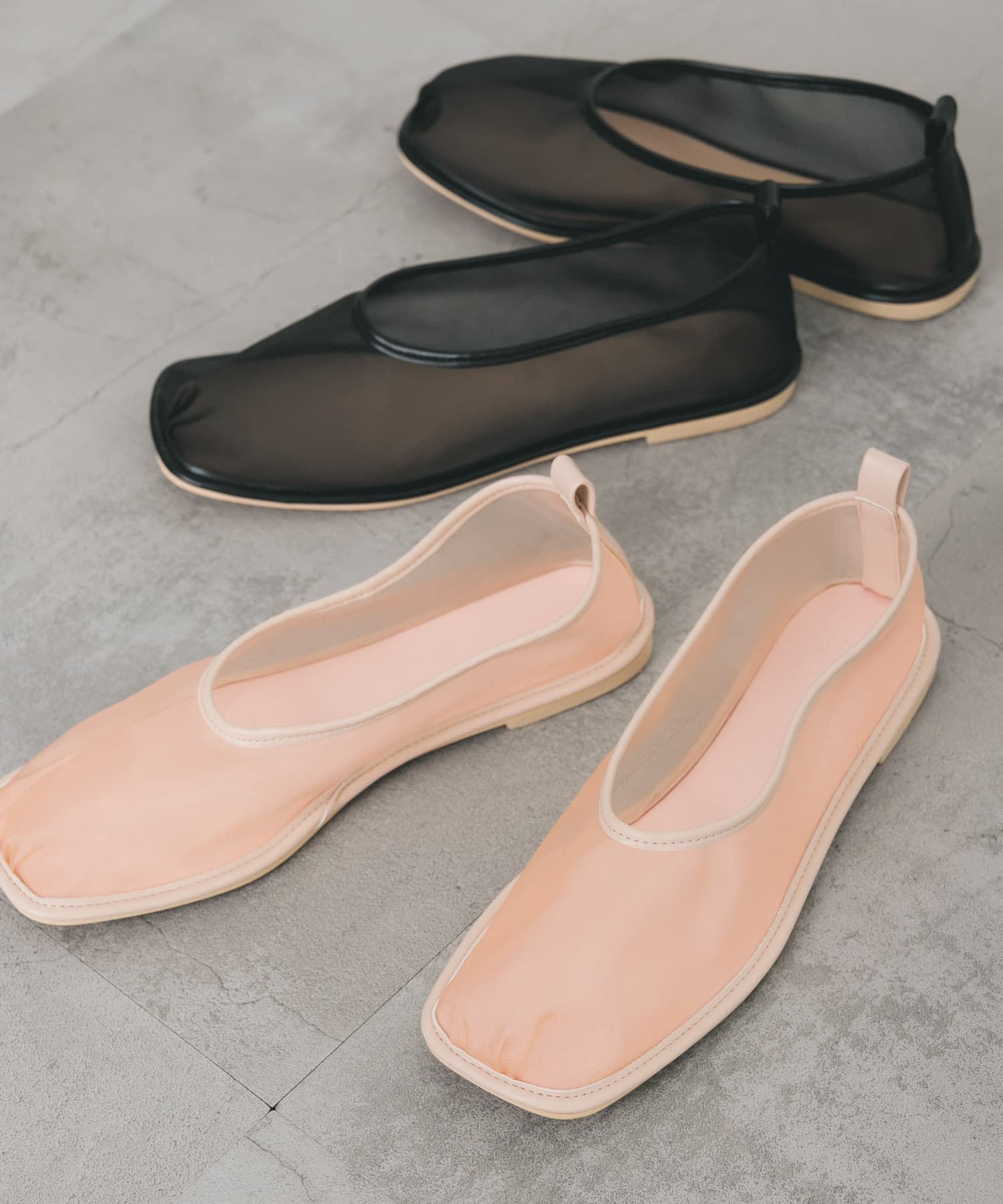ギャザートゥメッシュシューズ PINK 37