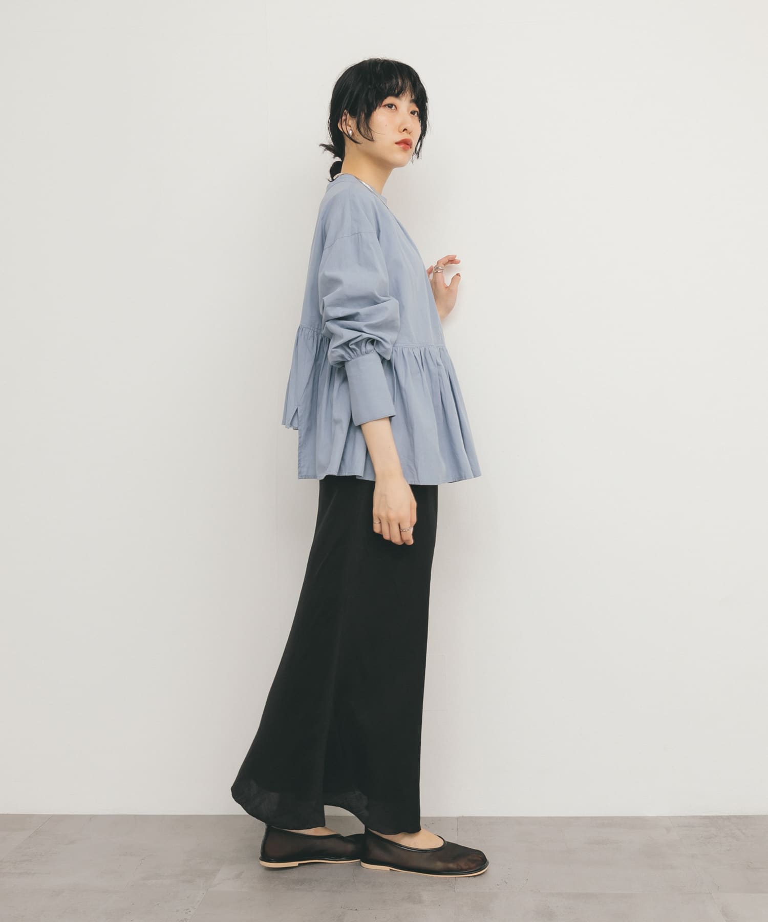 ギャザートゥメッシュシューズ BLACK 37