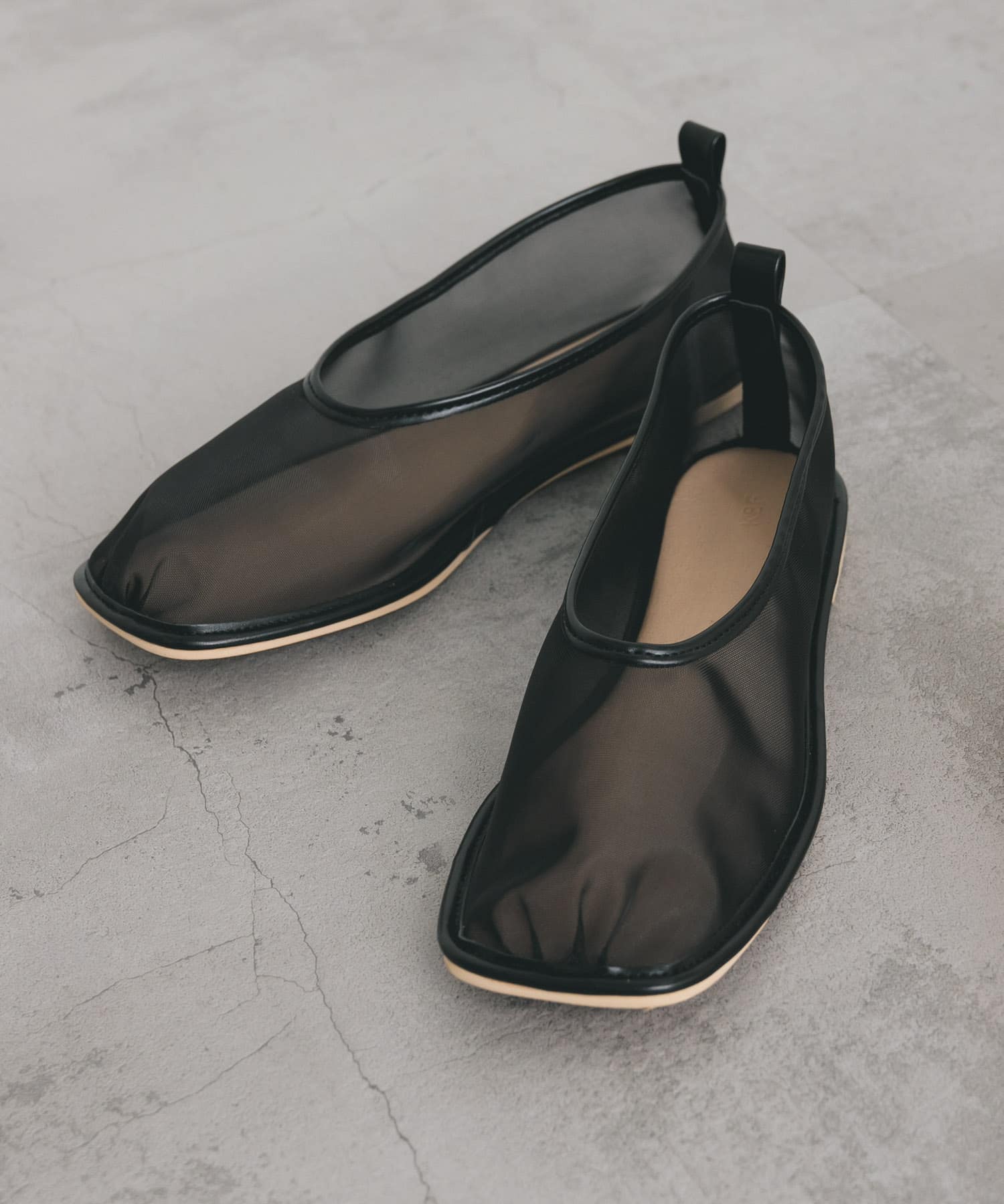 ギャザートゥメッシュシューズ BLACK 37