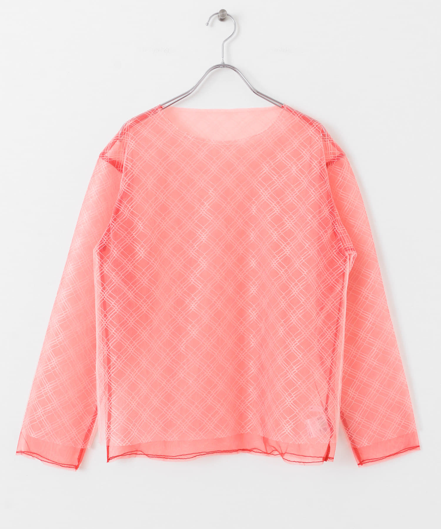 リバーシブルレイヤードチュールカットソー PINK×RED one