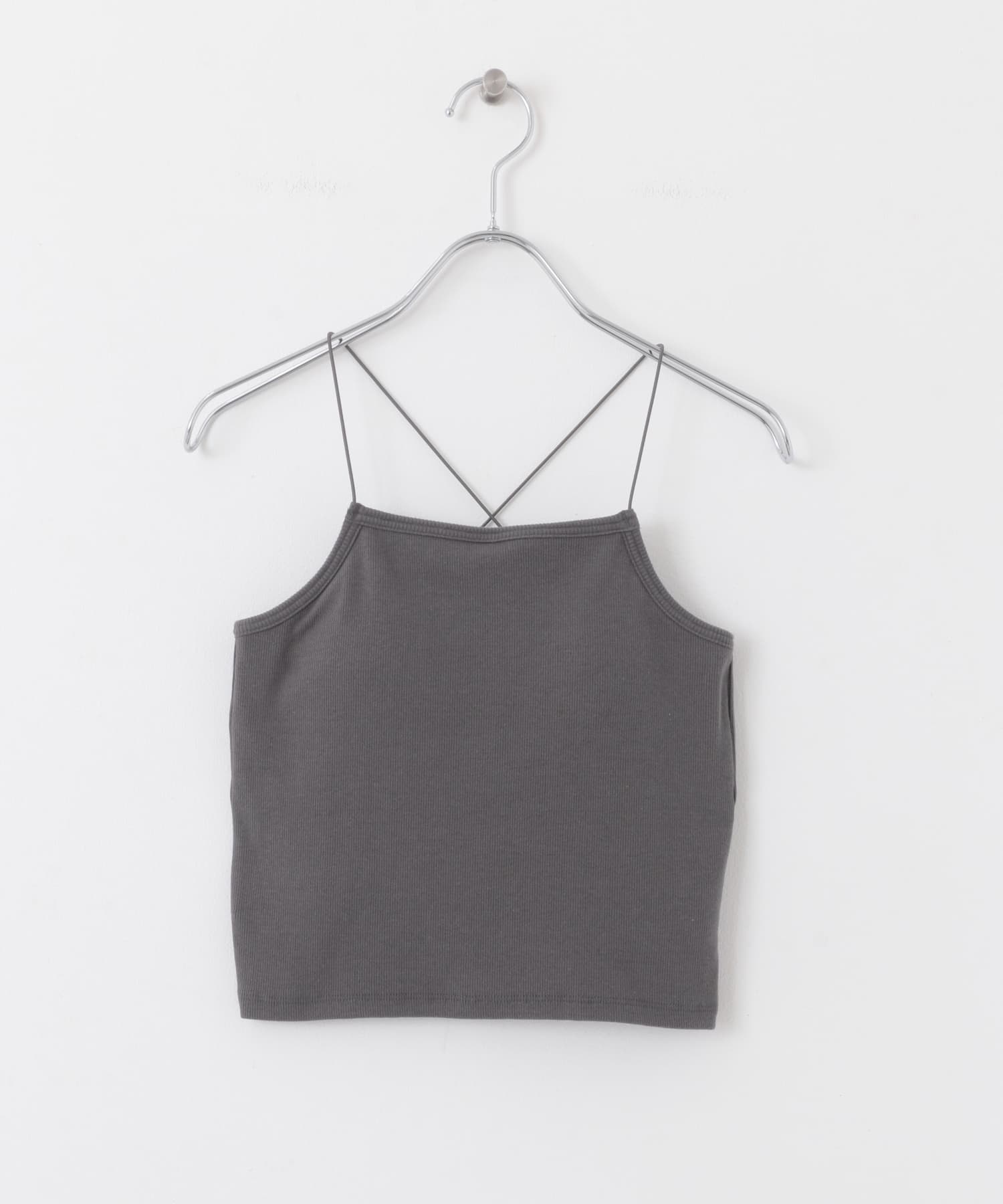 カップ付きクロップドキャミソール CHARCOAL one