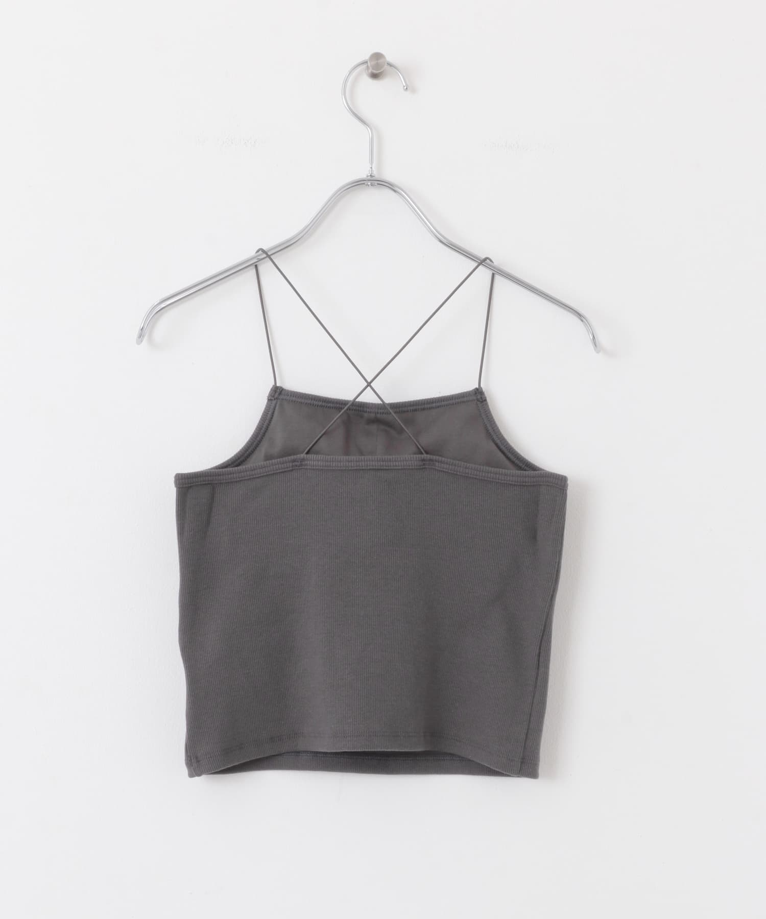 カップ付きクロップドキャミソール CHARCOAL one