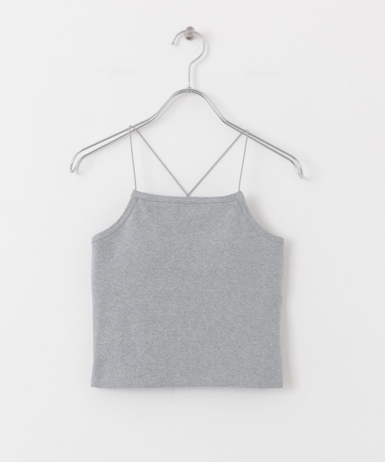 カップ付きクロップドキャミソール TOP GRAY one