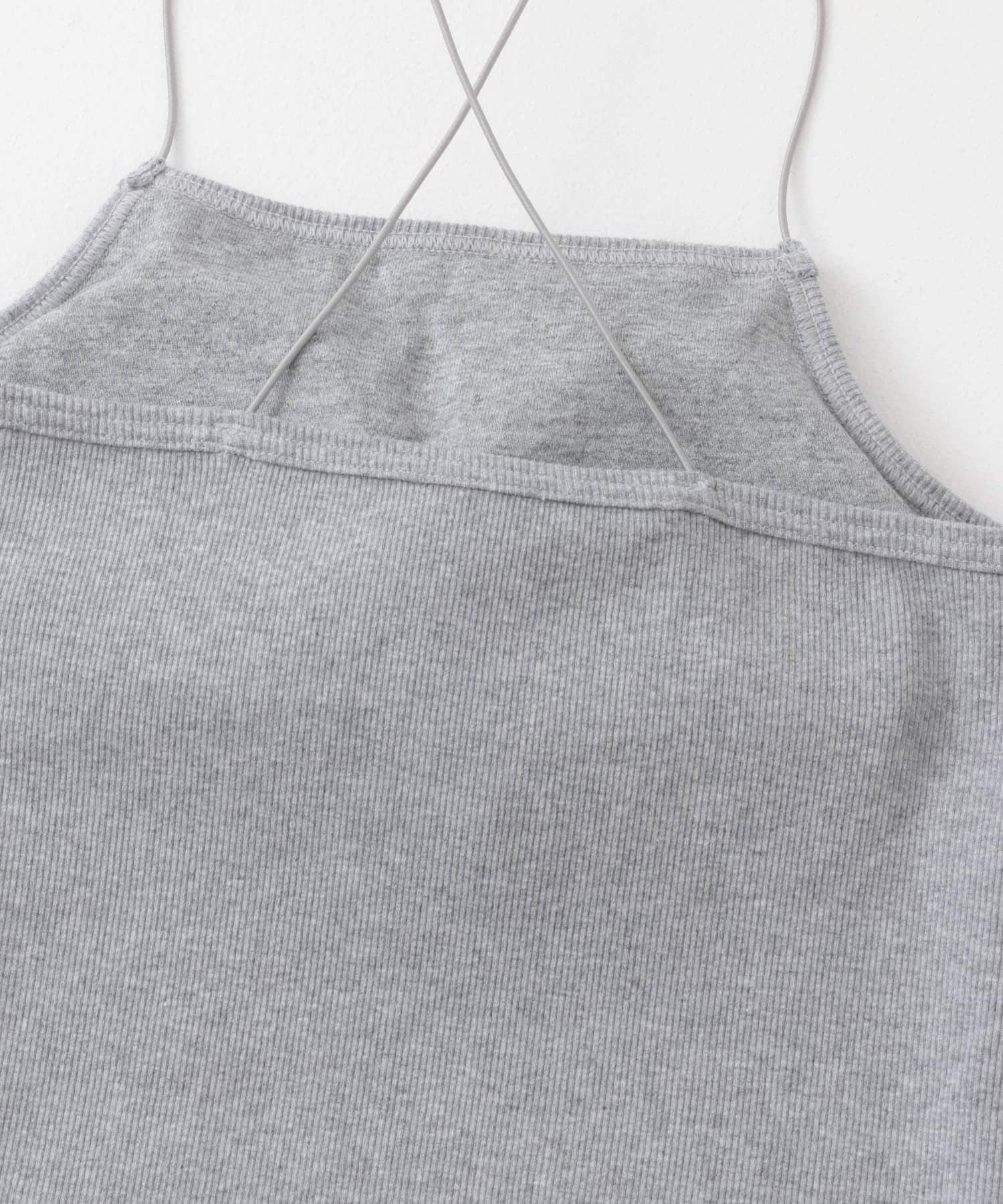 カップ付きクロップドキャミソール TOP GRAY one