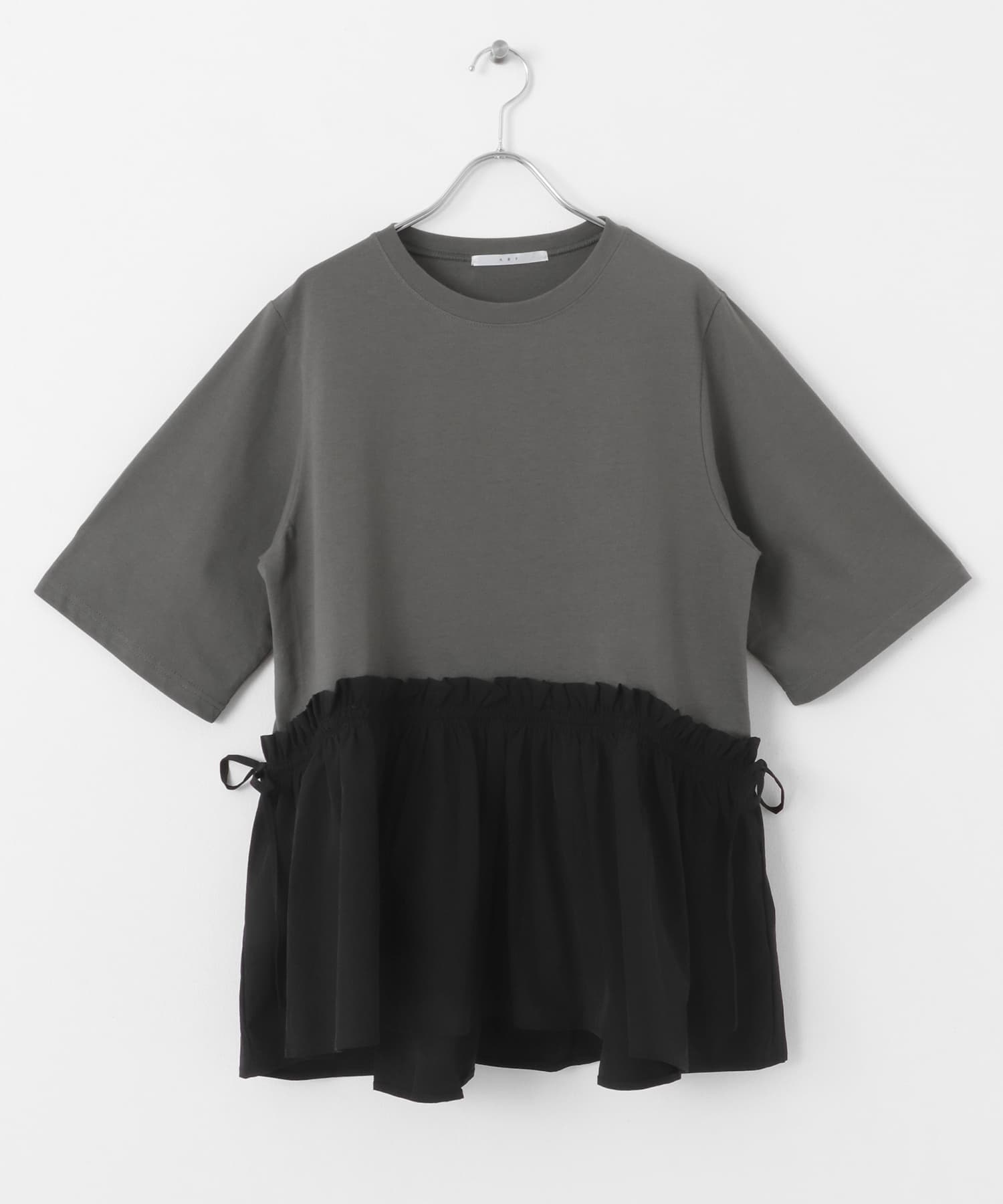 汗ジミ防止ペプラムドッキングTEE CCL×BLACK one