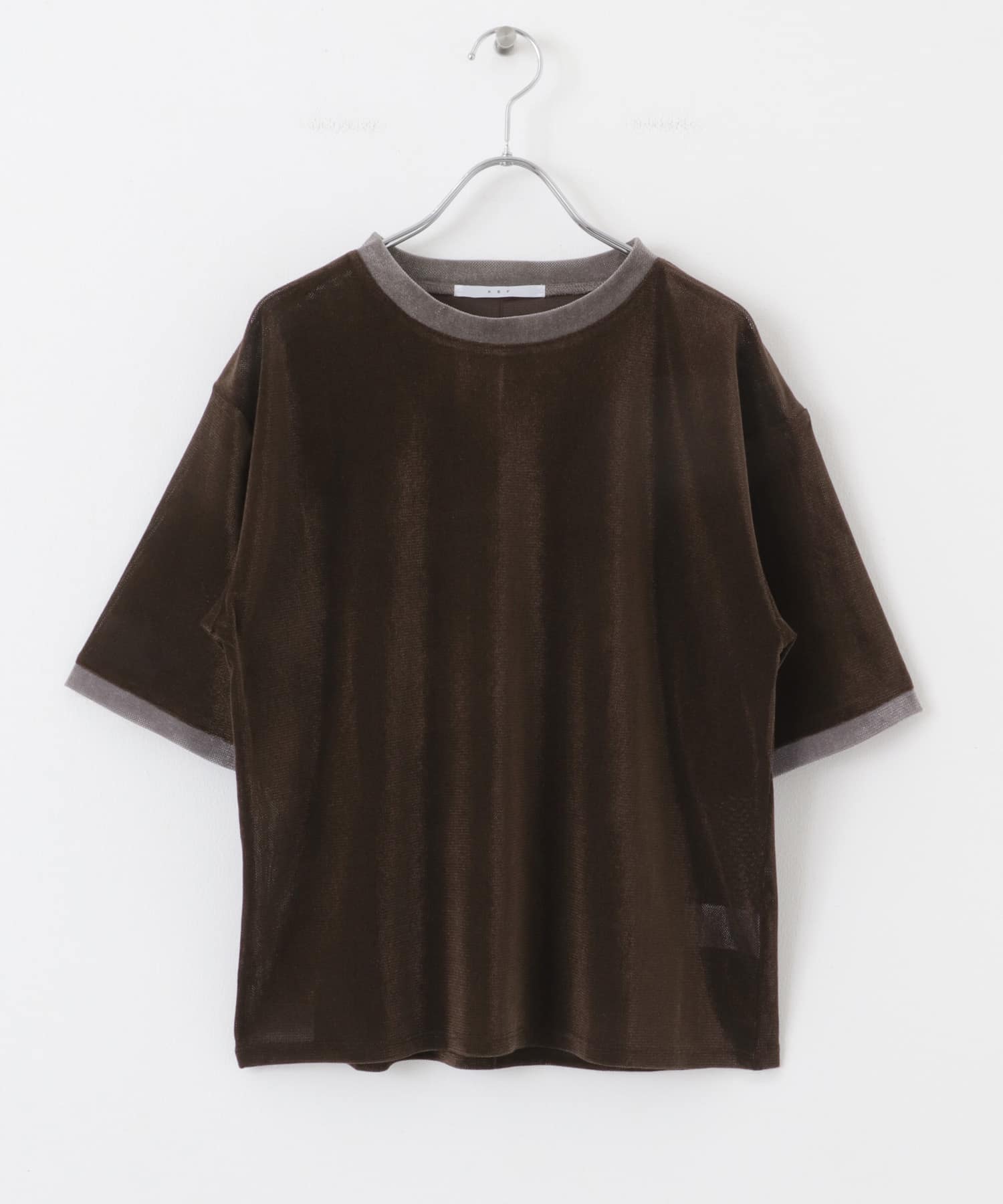メッシュベロアリンガーTEE BROWN one