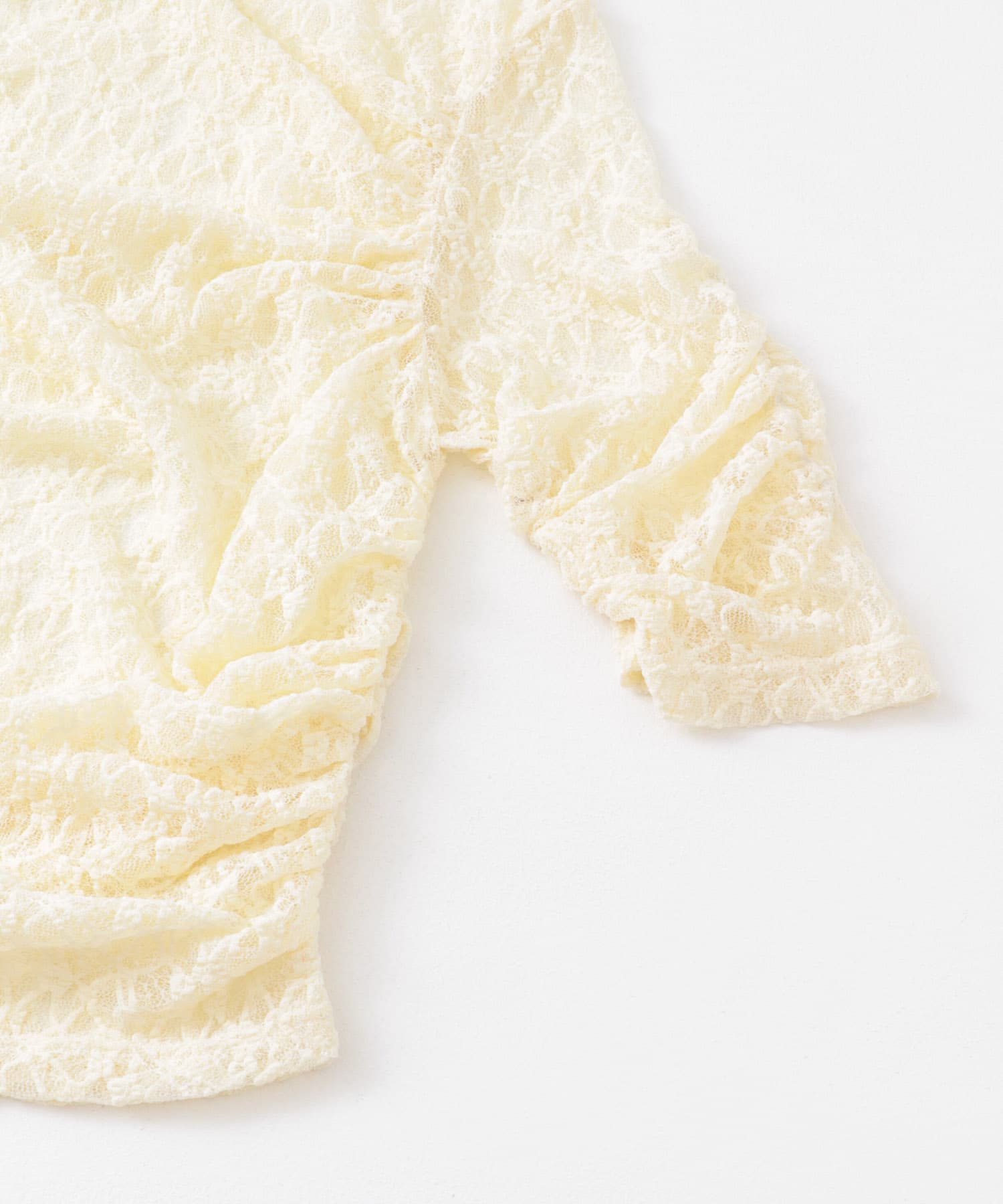 ハーフスリーブドレープレースTEE IVORY one