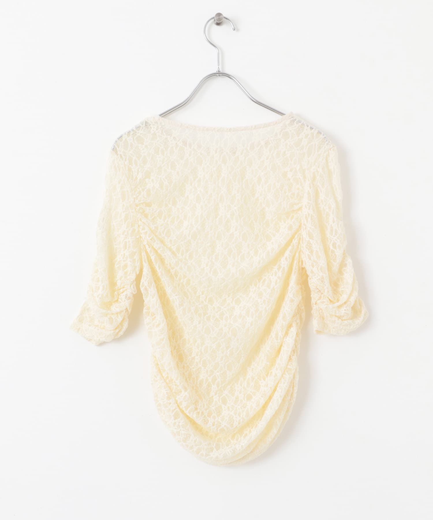 ハーフスリーブドレープレースTEE IVORY one